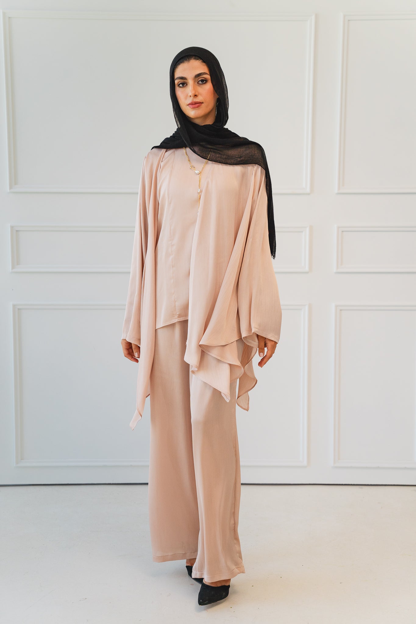 Luxe Drapped Set in Champagne