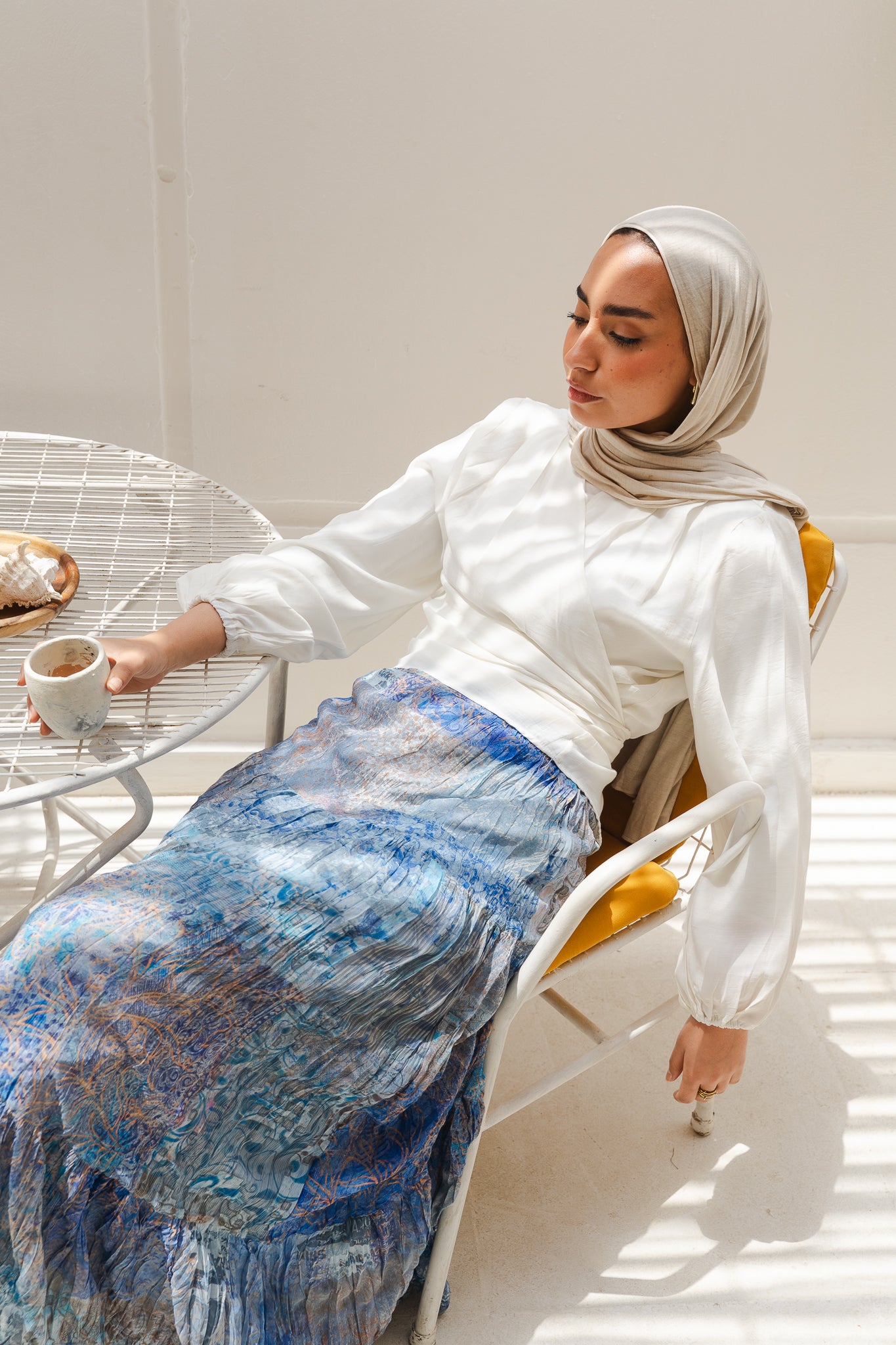 Ocean Waves Crushed Skirt