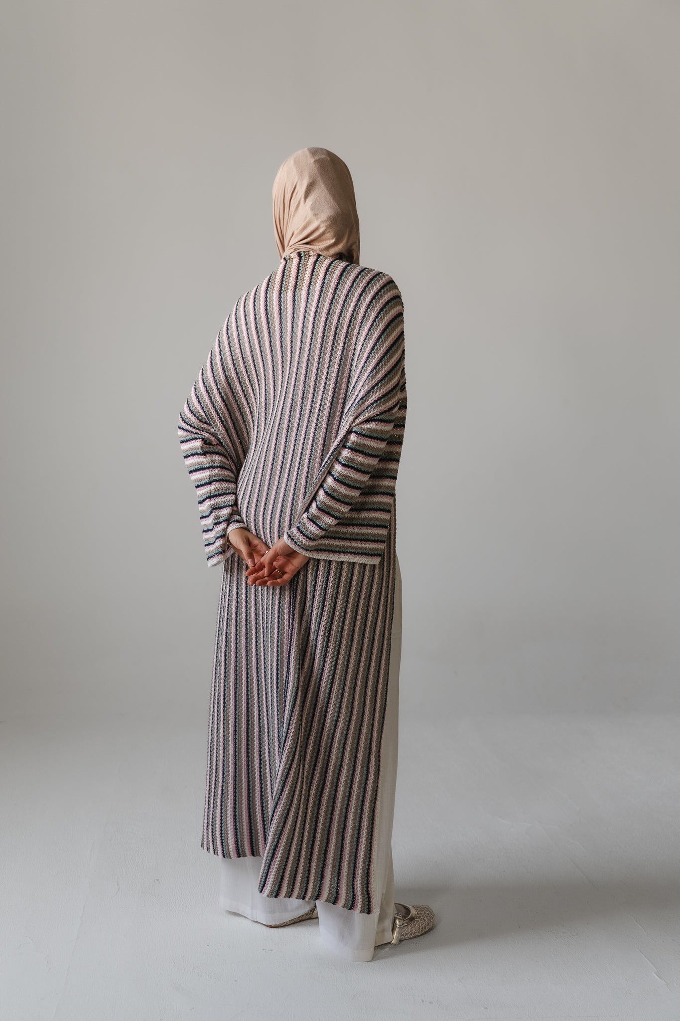 Earthy Waves Crochet Long Cardigan
