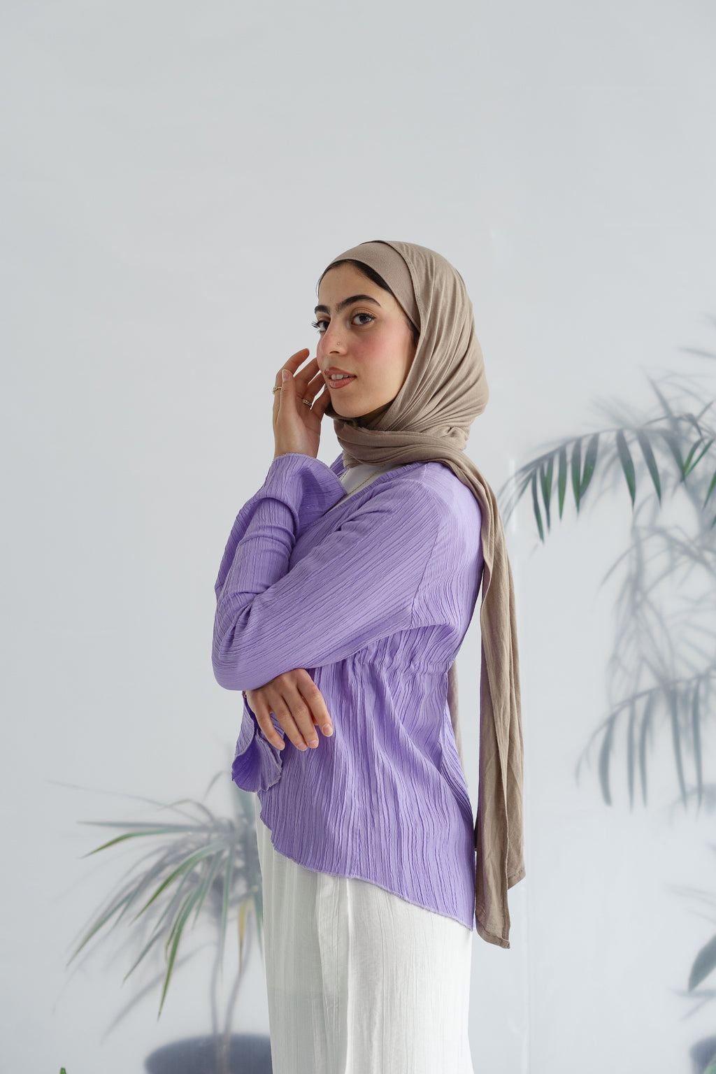 Short celine top in lilac