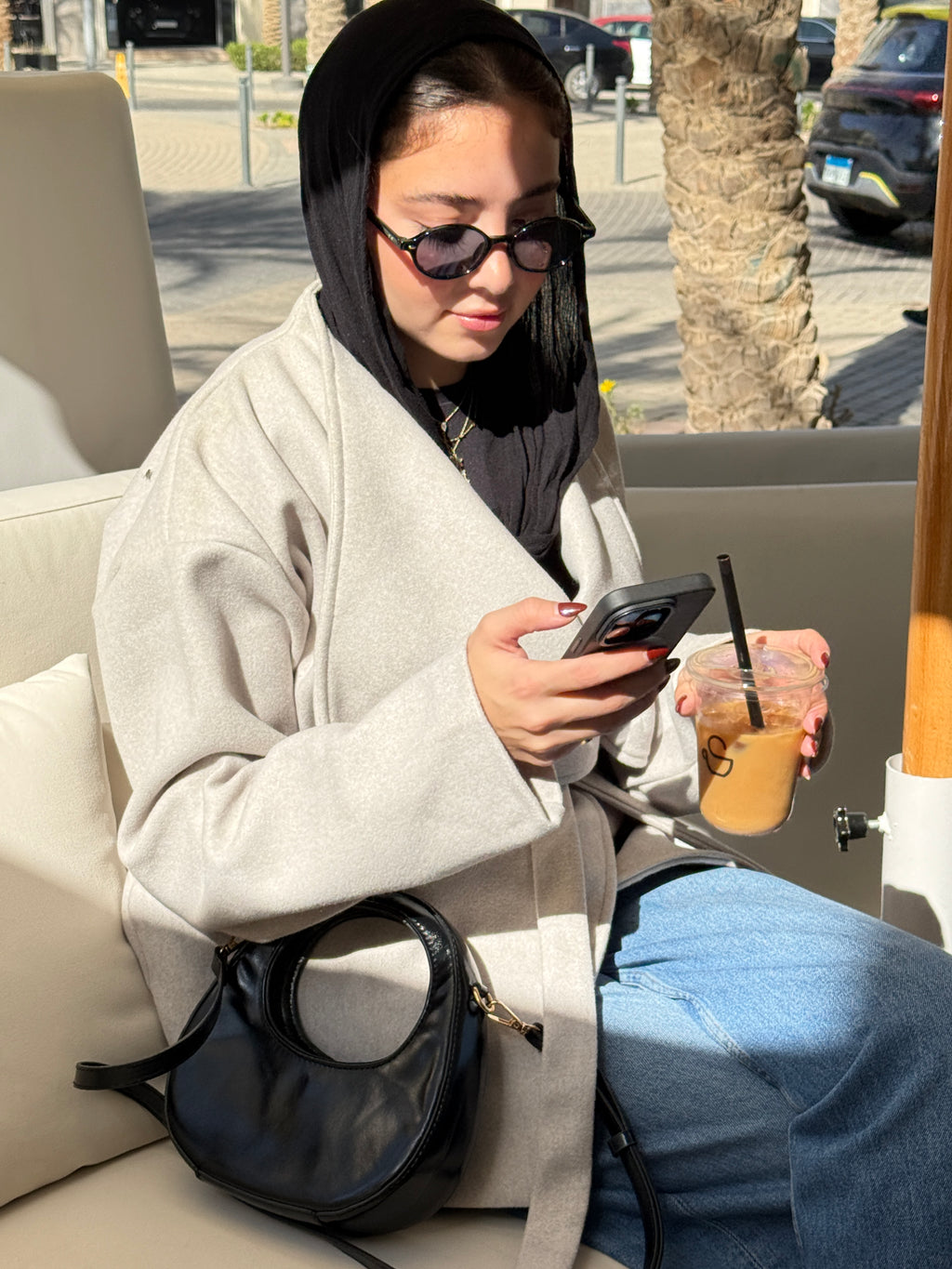 The Wrap Grace Coat in Greige