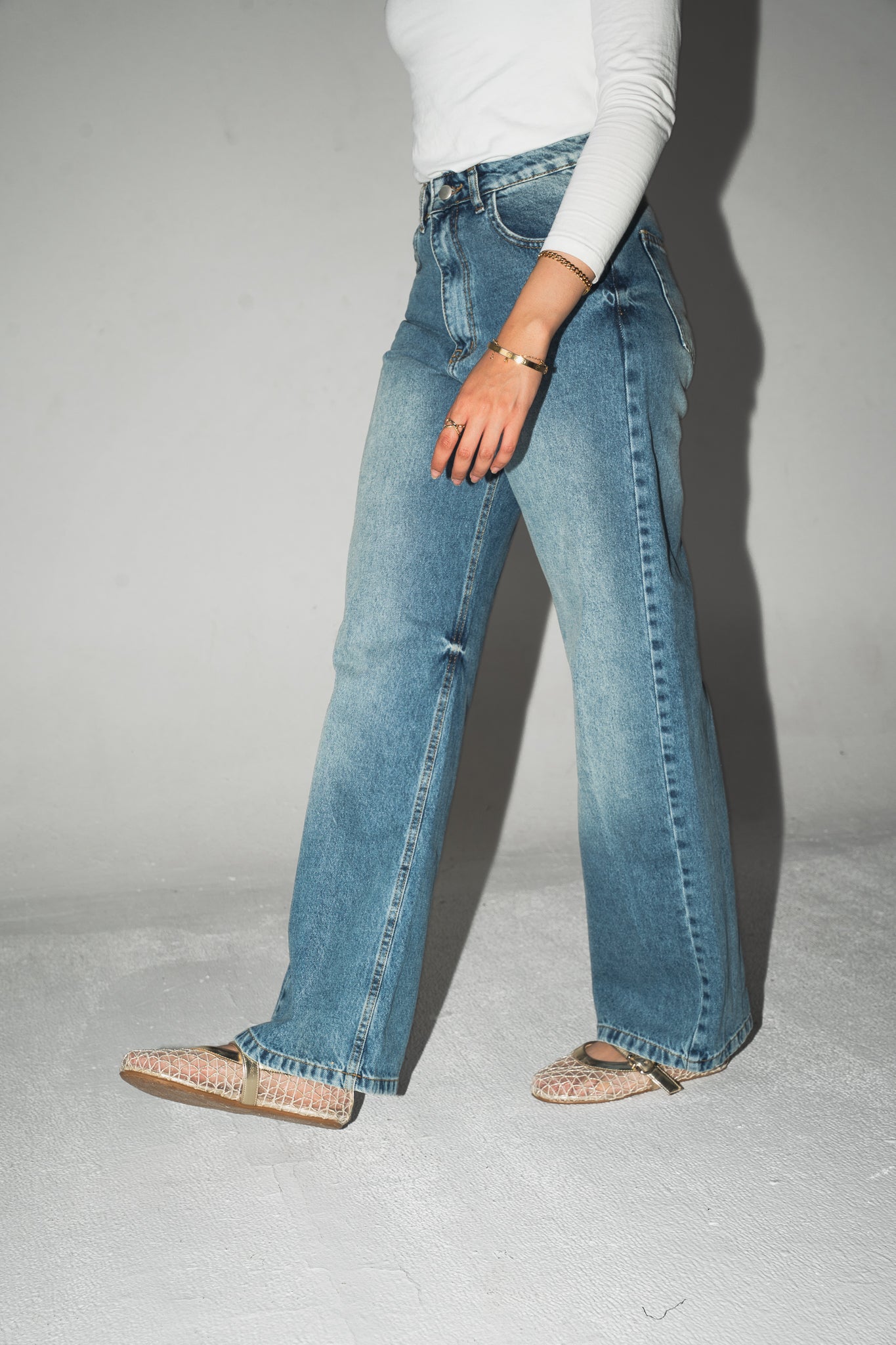 Daily Fit Denim Pants in Mid Blue