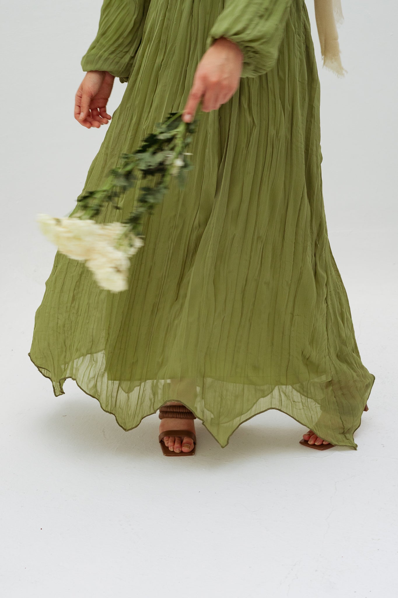Nazly crushed dress in Mint