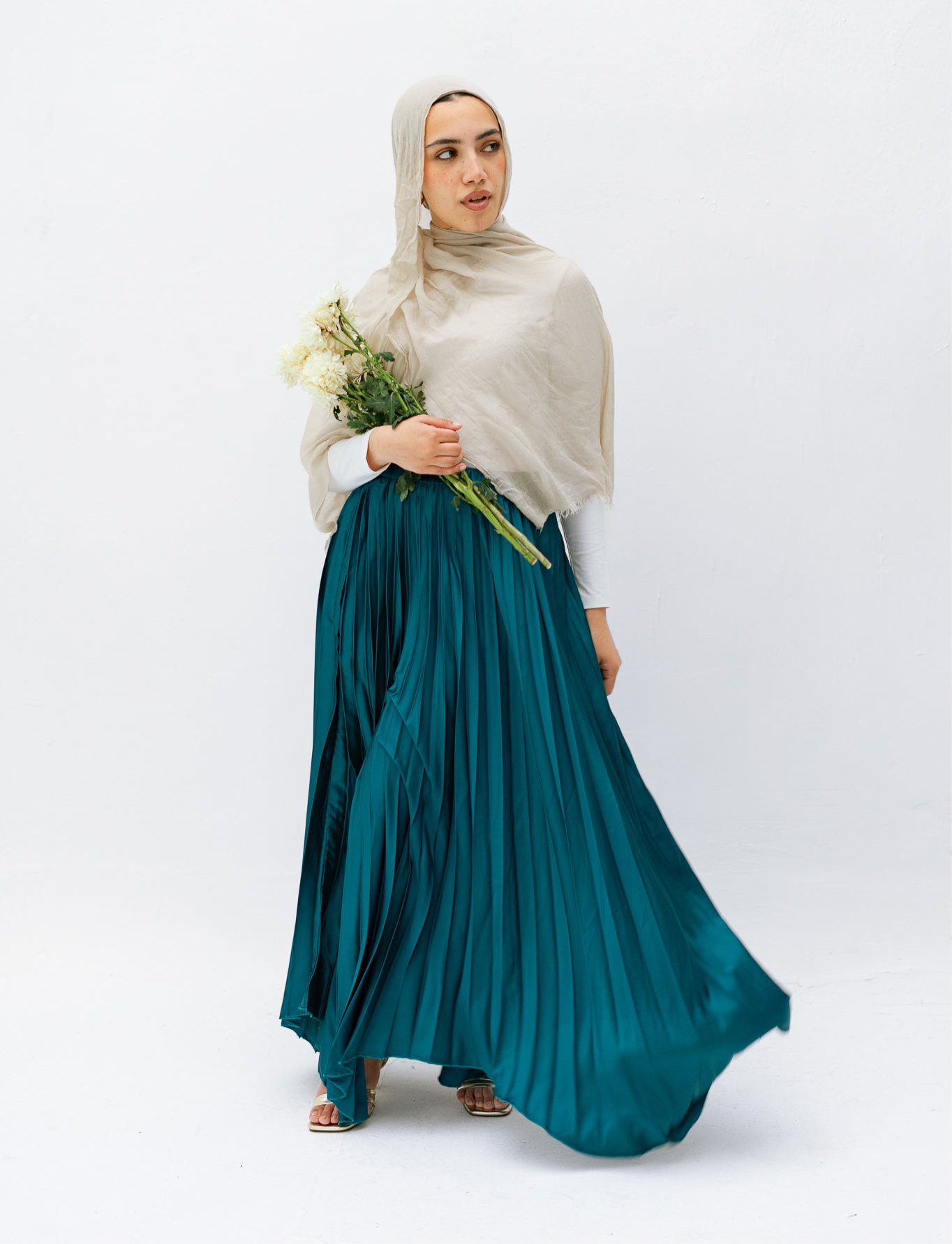 Ash Asymmetrical Skirt in Teal