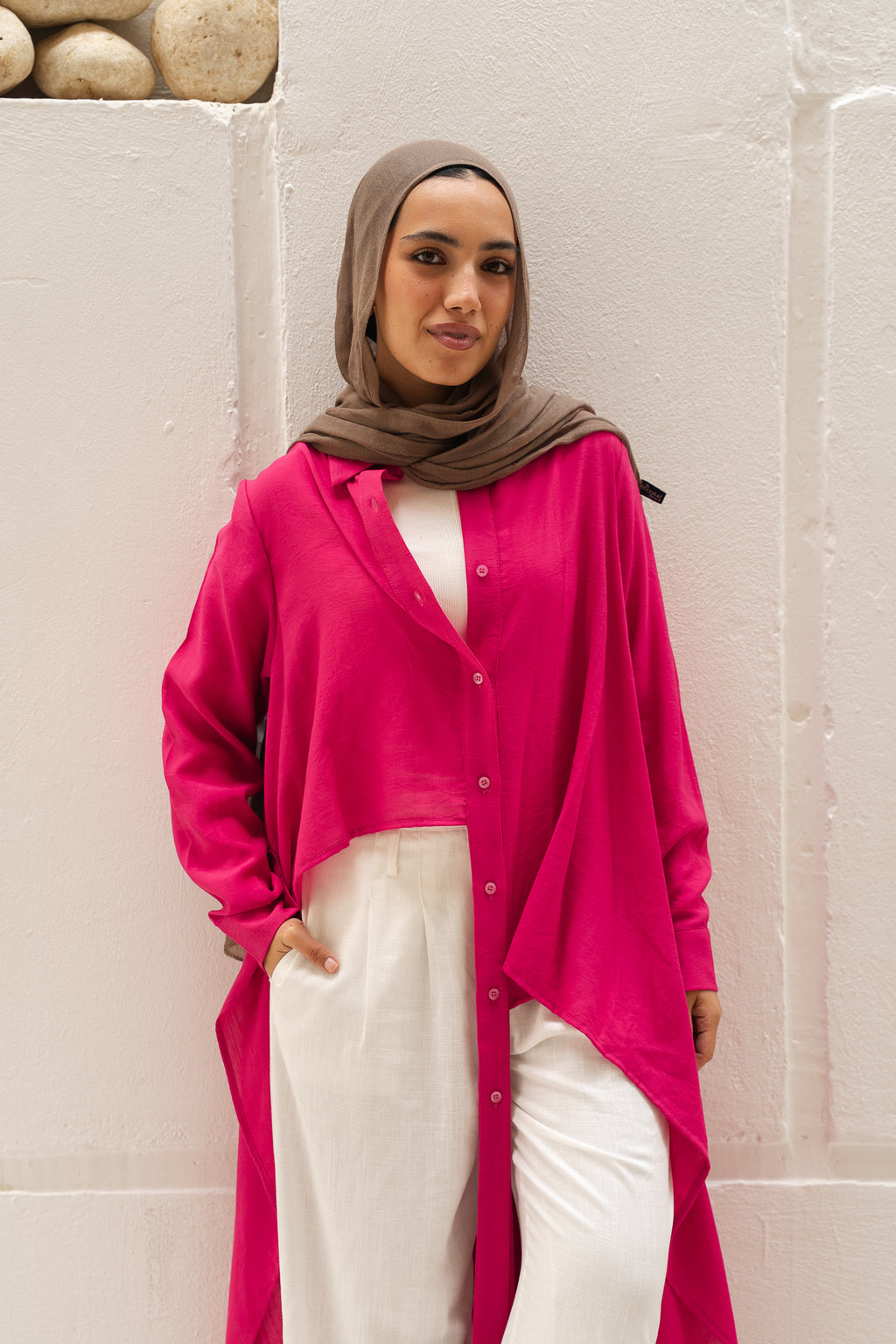 All Around Asymmetric Top in Hot Pink