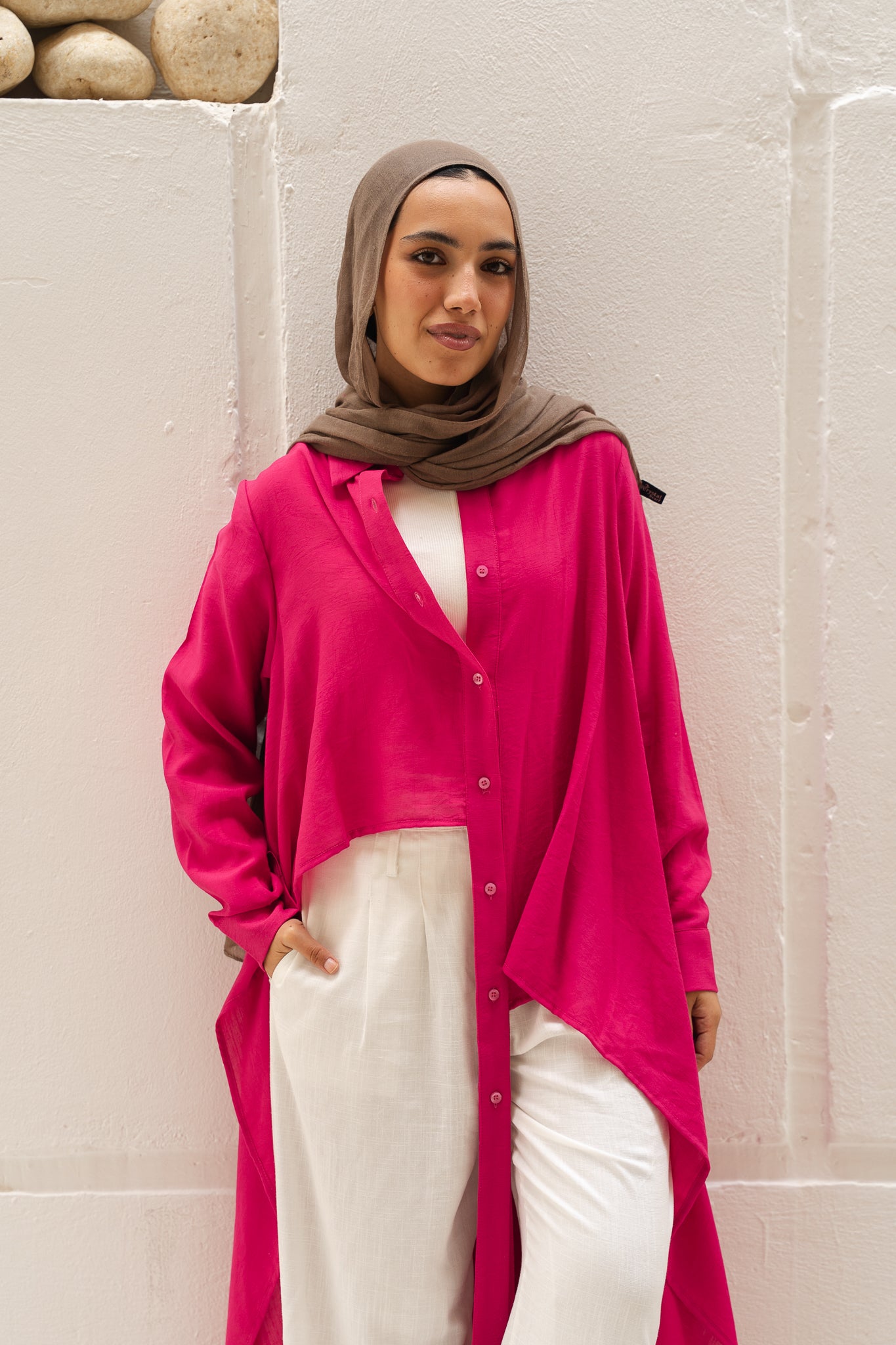 All Around Asymmetric Top in Hot Pink