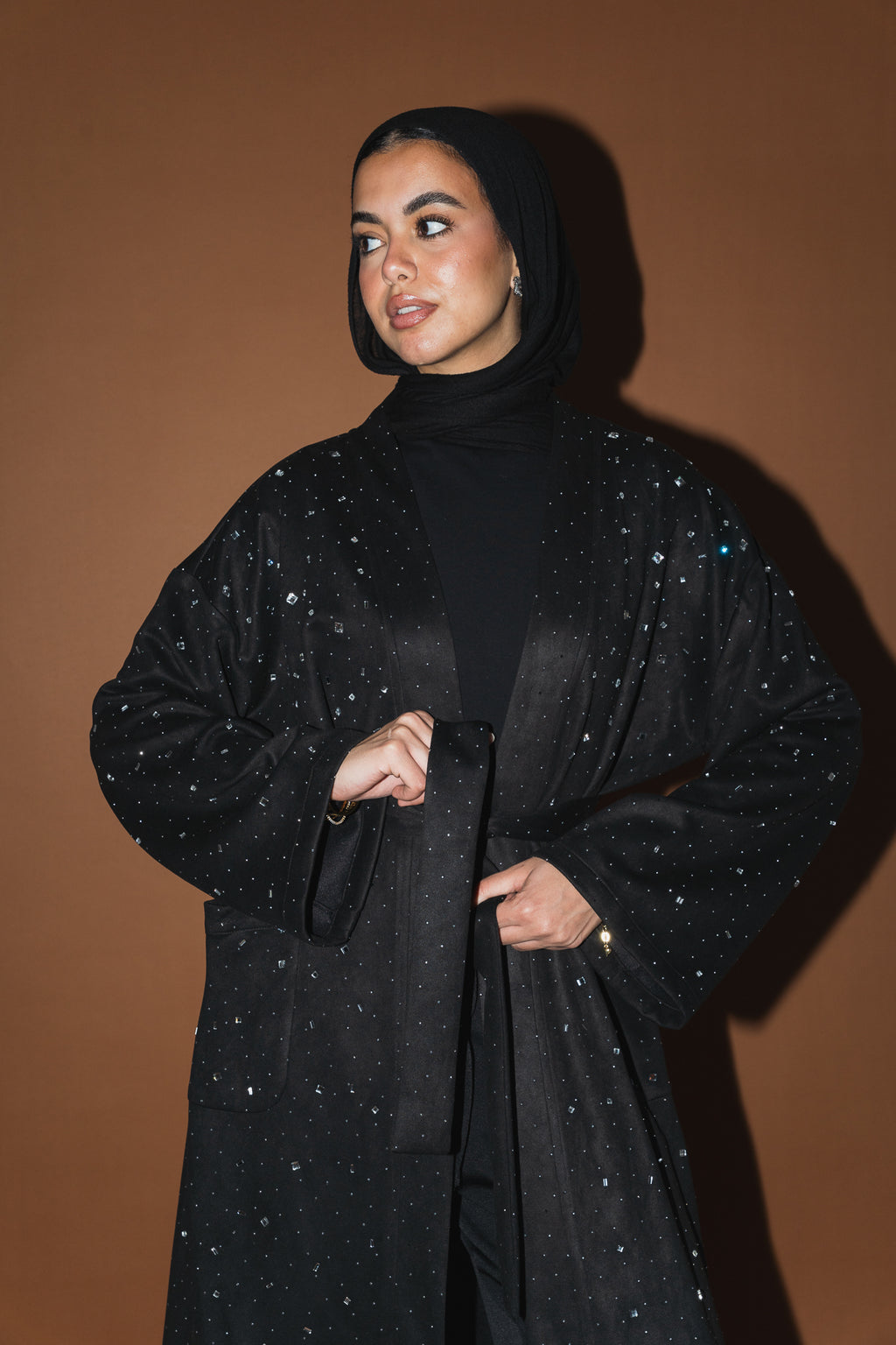 Milky way Stone Cardigan in Black
