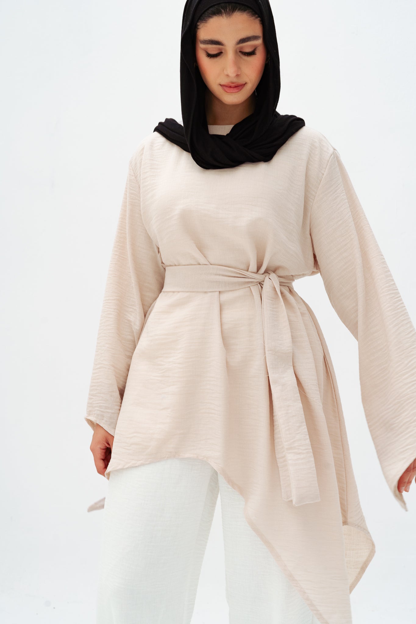 Ella asymmetric top in Beige