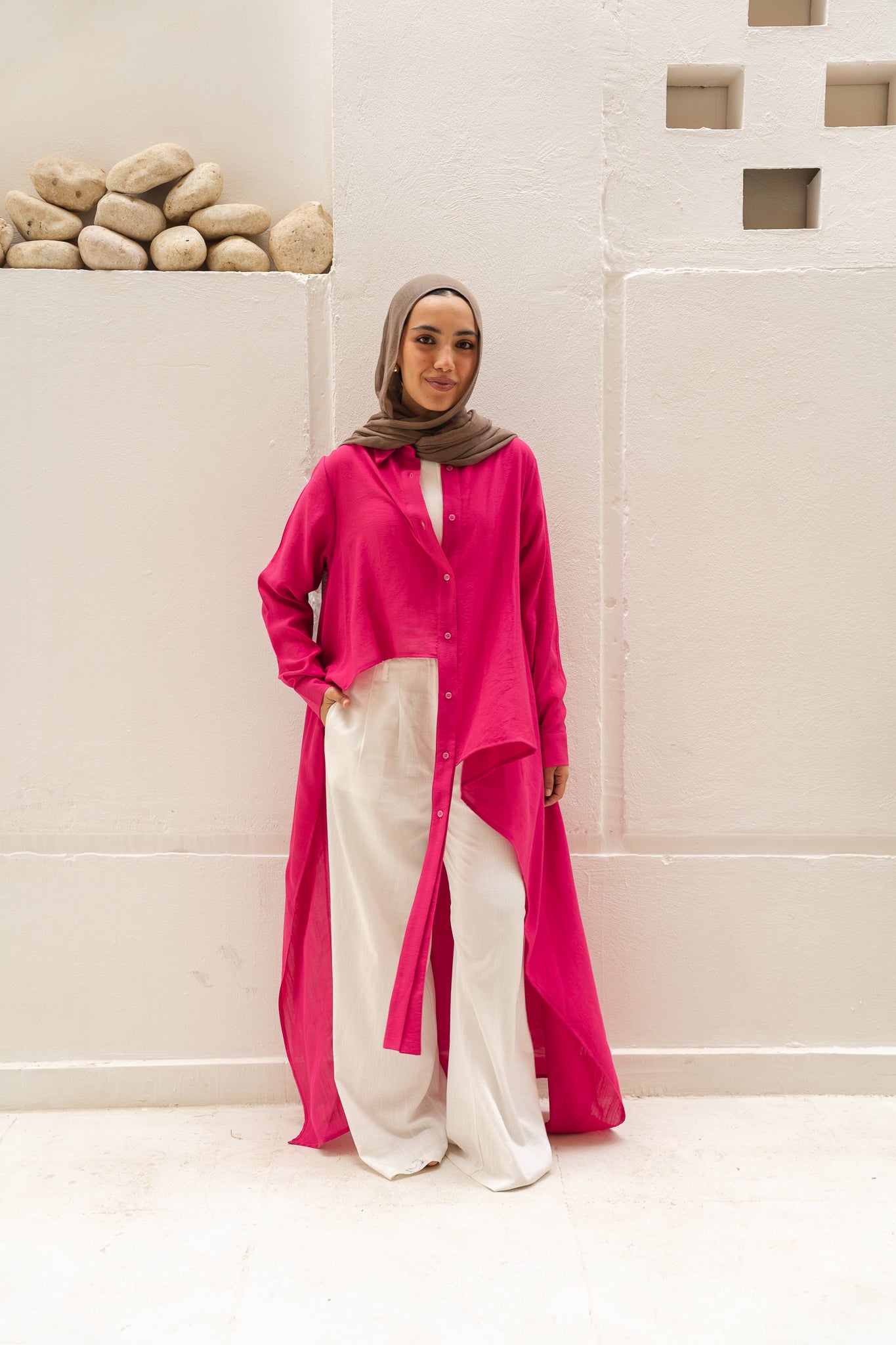 All Around Asymmetric Top in Hot Pink