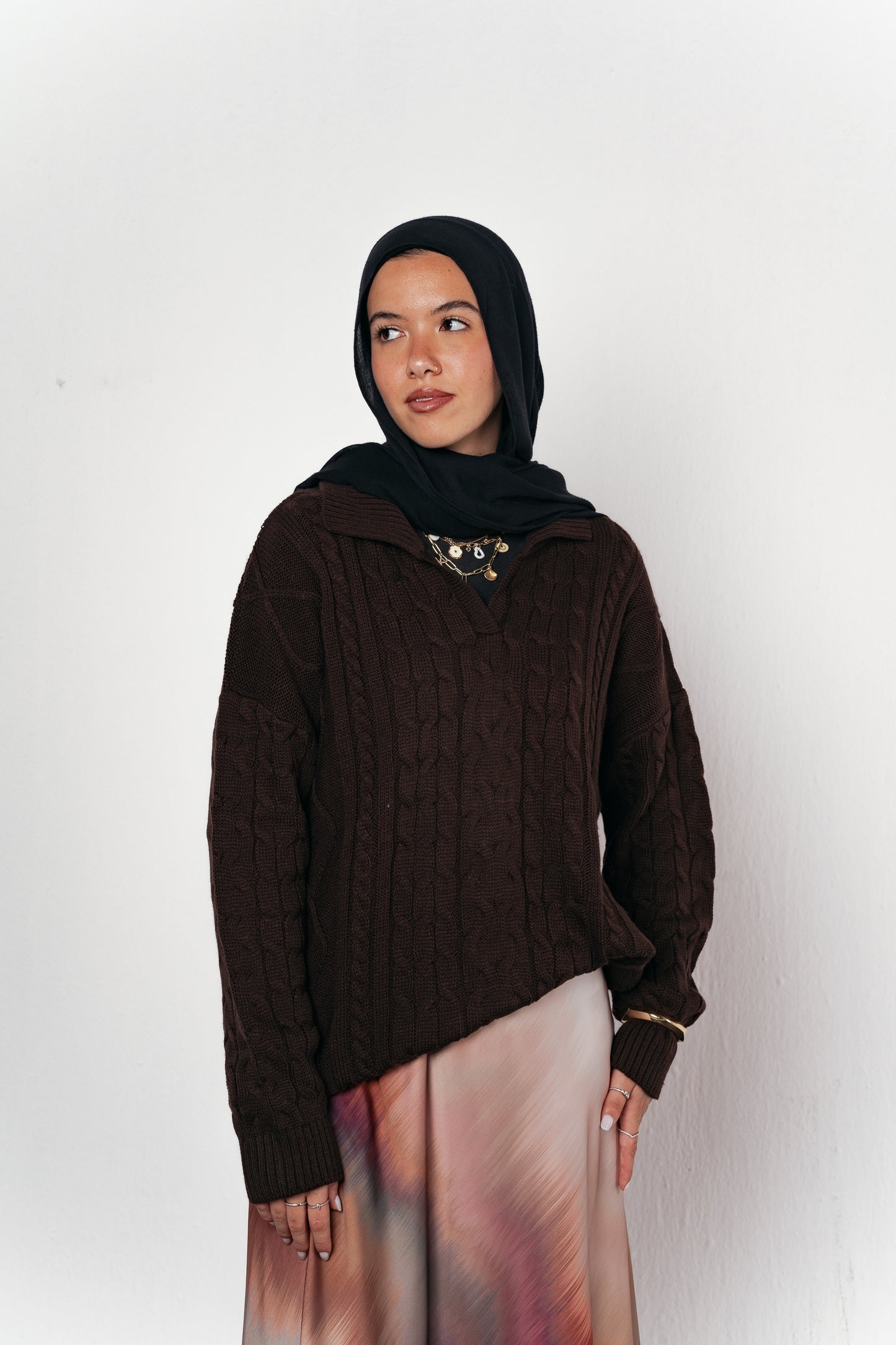 Knit Heaven Pullover in Brown