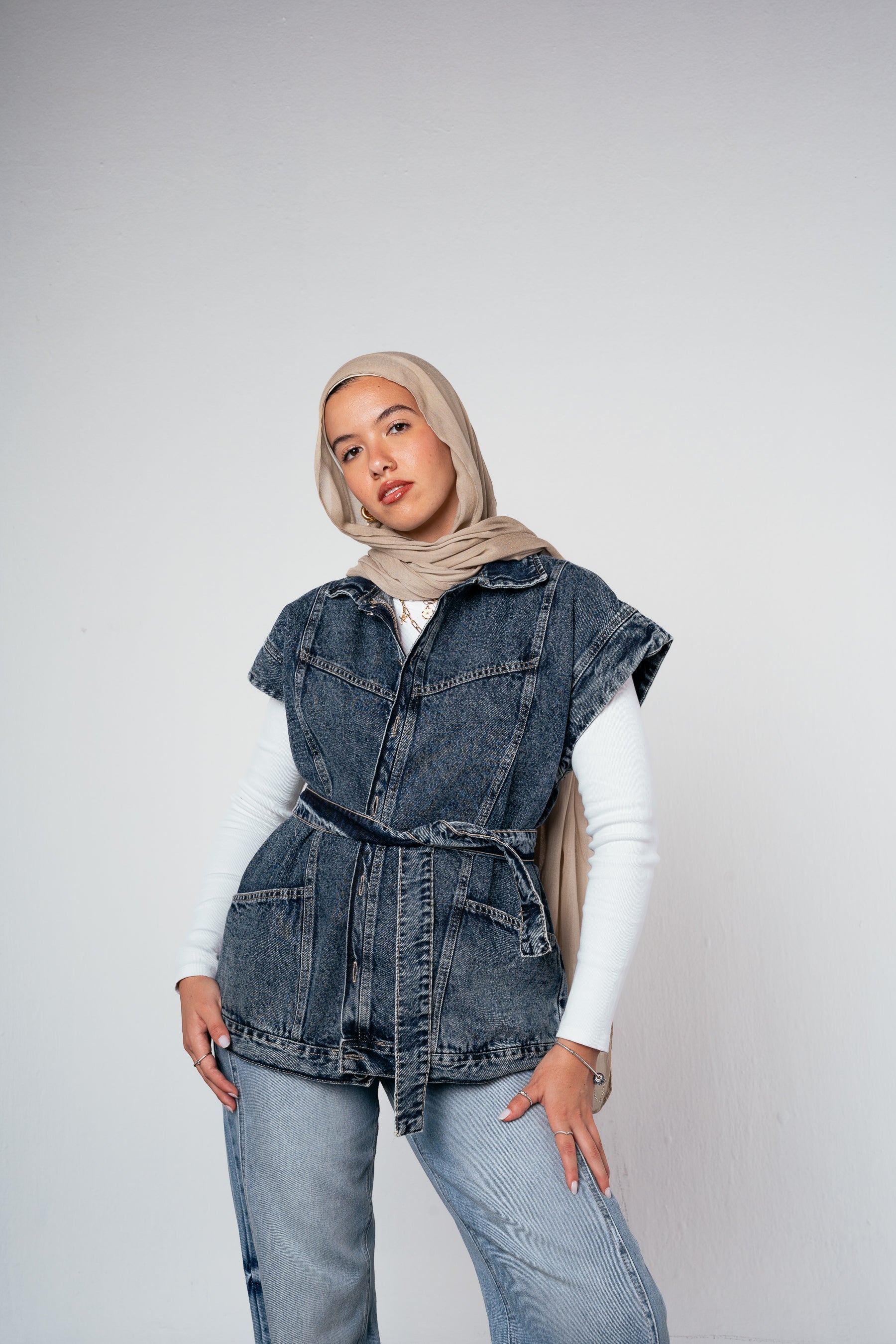 Denim Vest in Dark blue