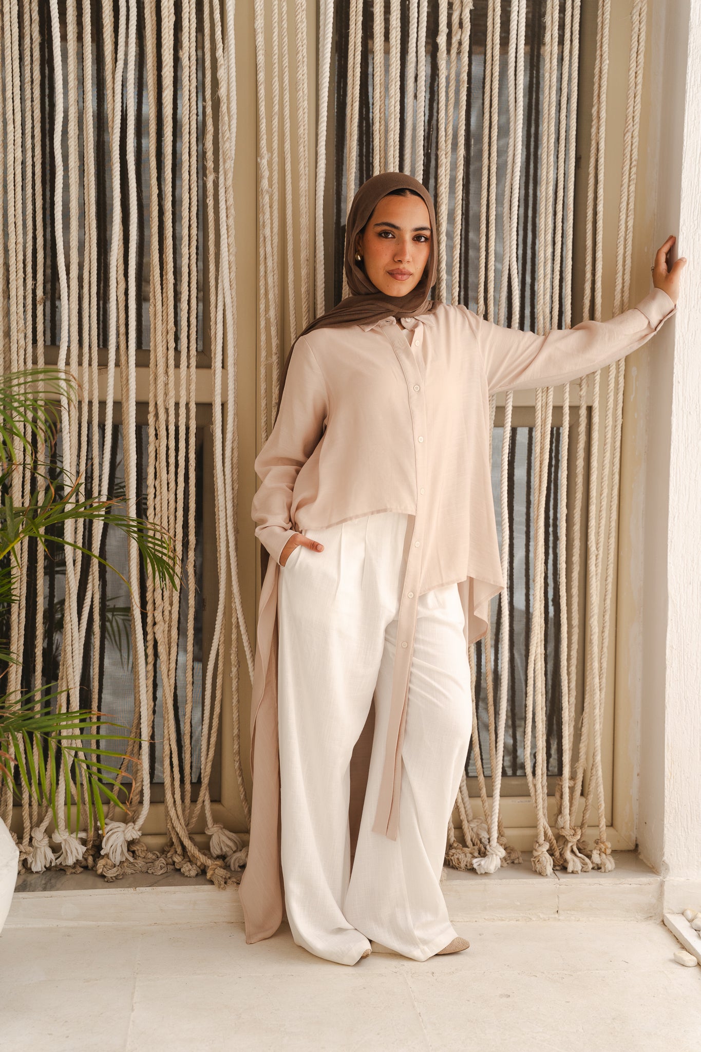 All Around Asymmetric Top in Beige