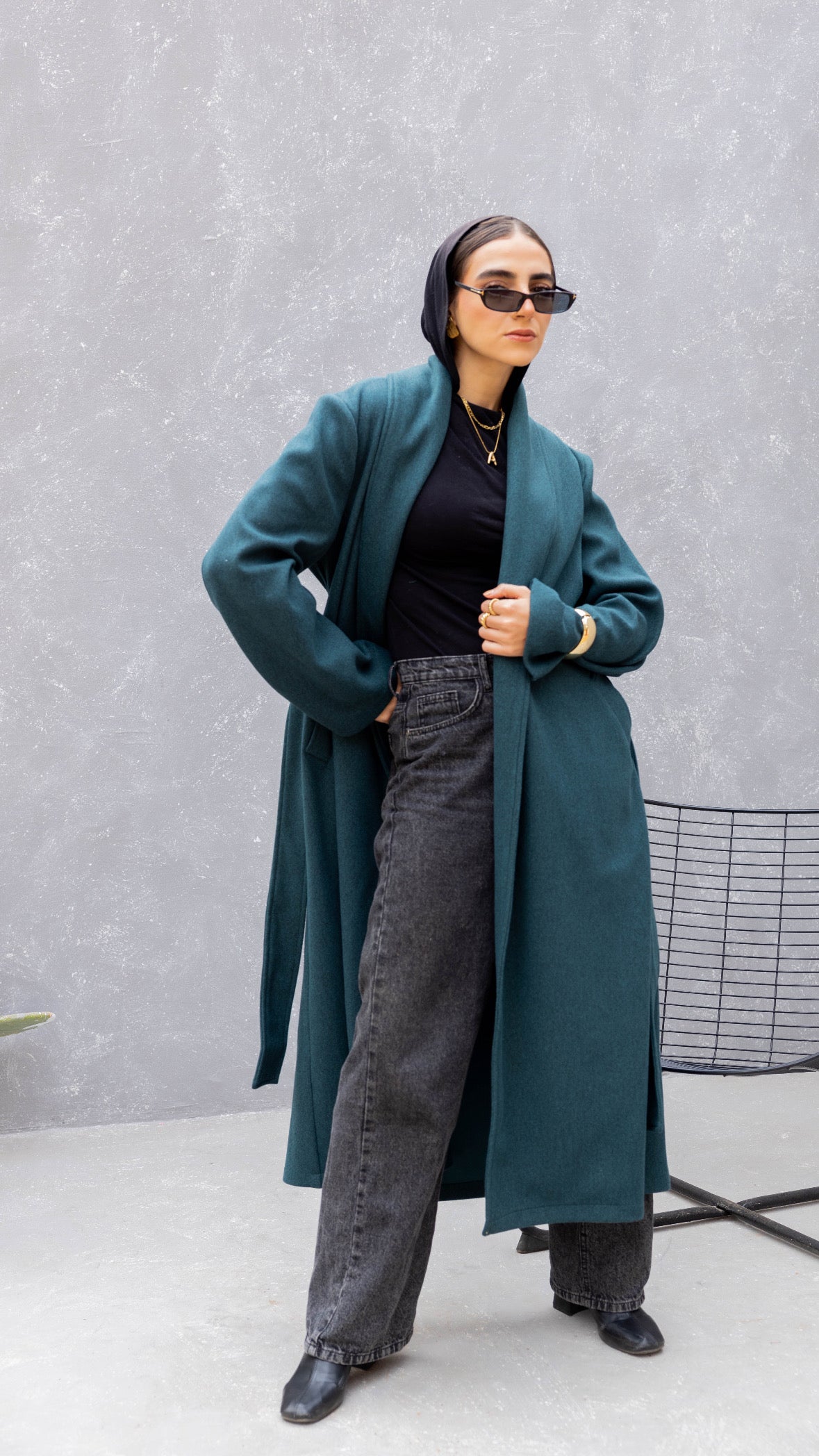 The Round Up Coat in Forest green