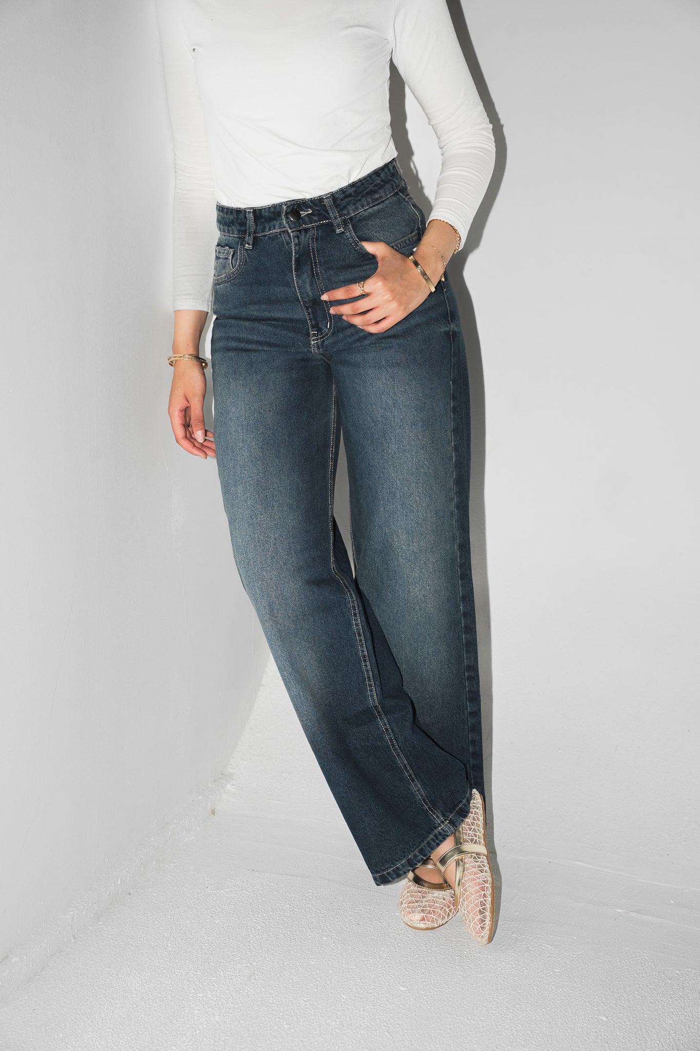 Daily Fit Denim Pants in Dark Blue