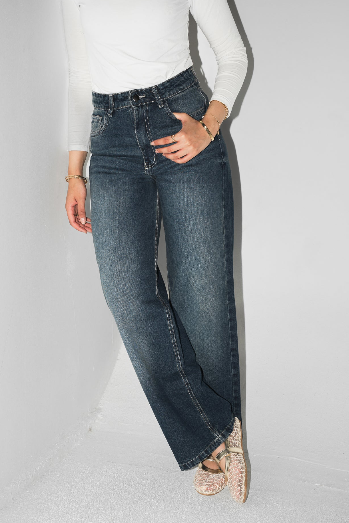 Daily Fit Denim Pants in Dark Blue