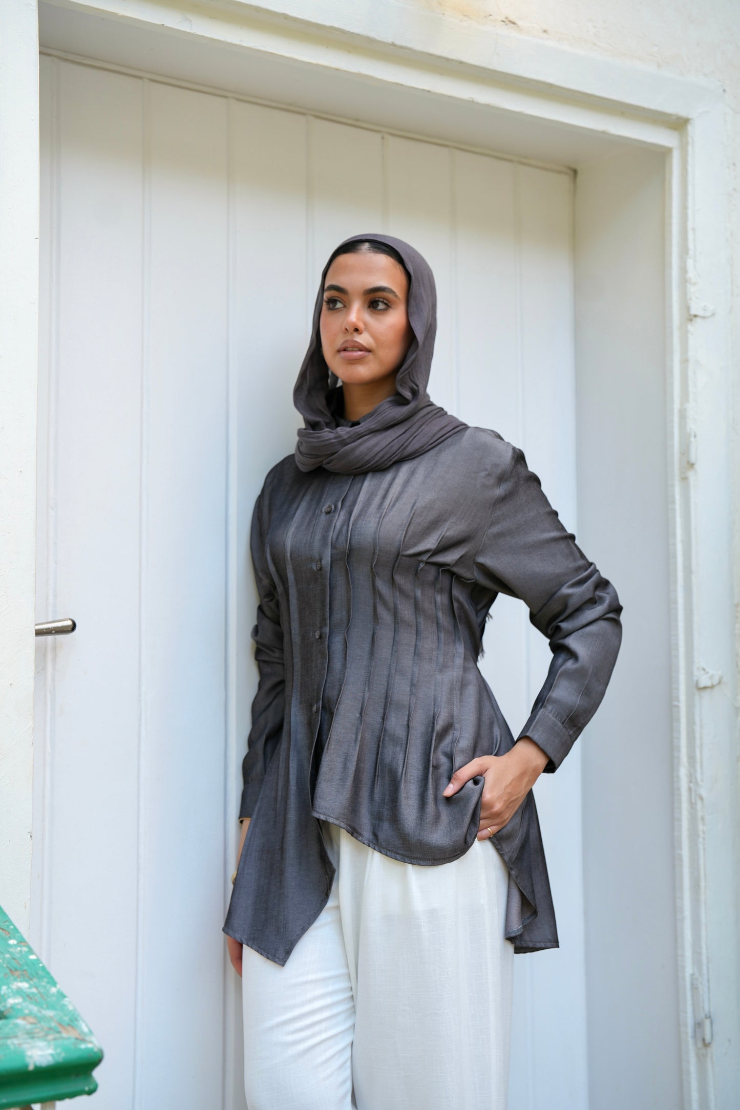 Dreamy Folds Shirt in Charcoal