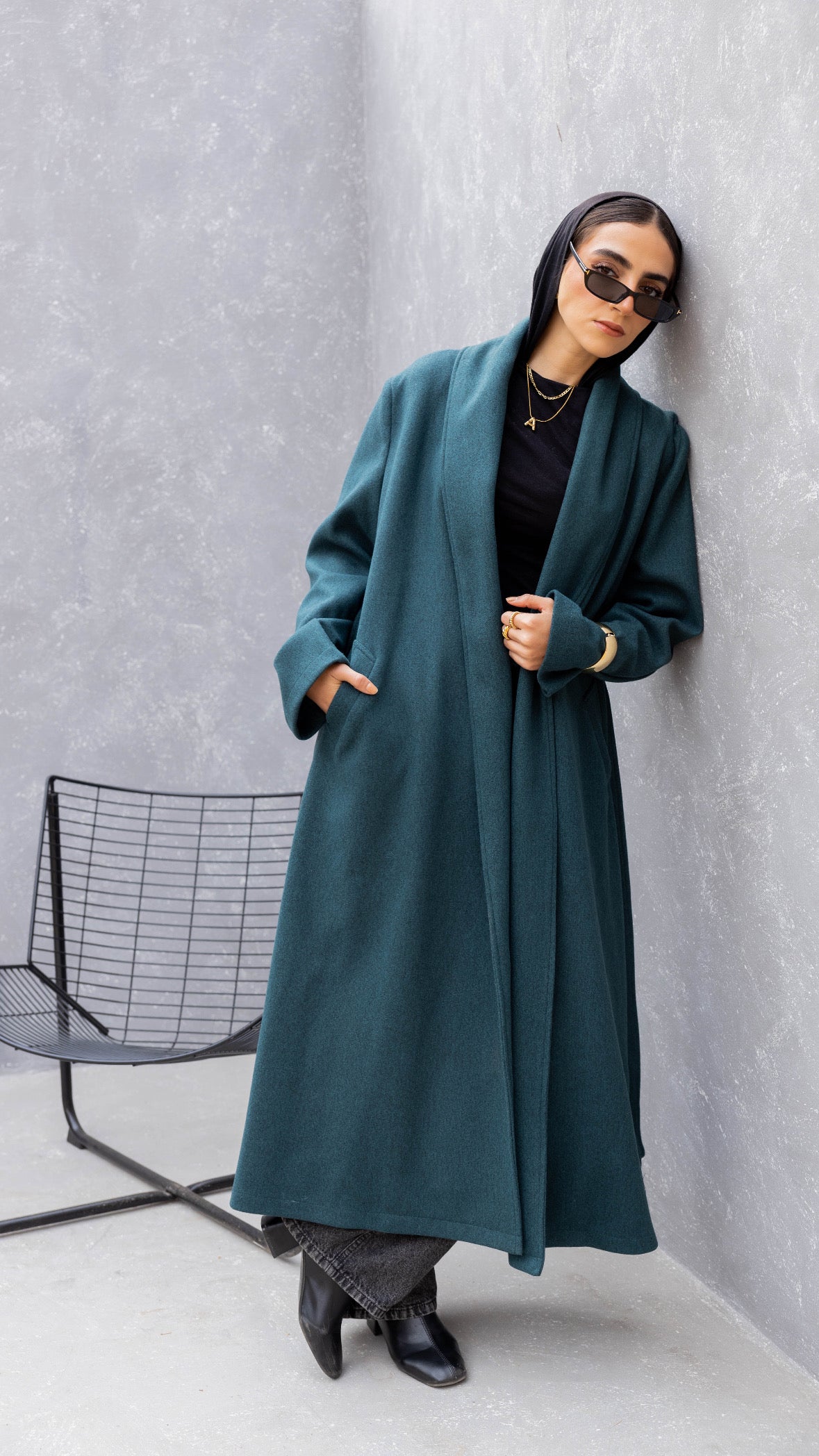 The Round Up Coat in Forest green