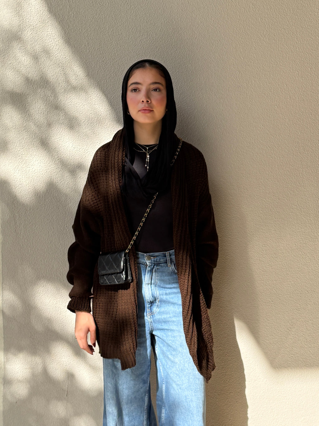 The Warm Hug Knit Cardigan in Brown