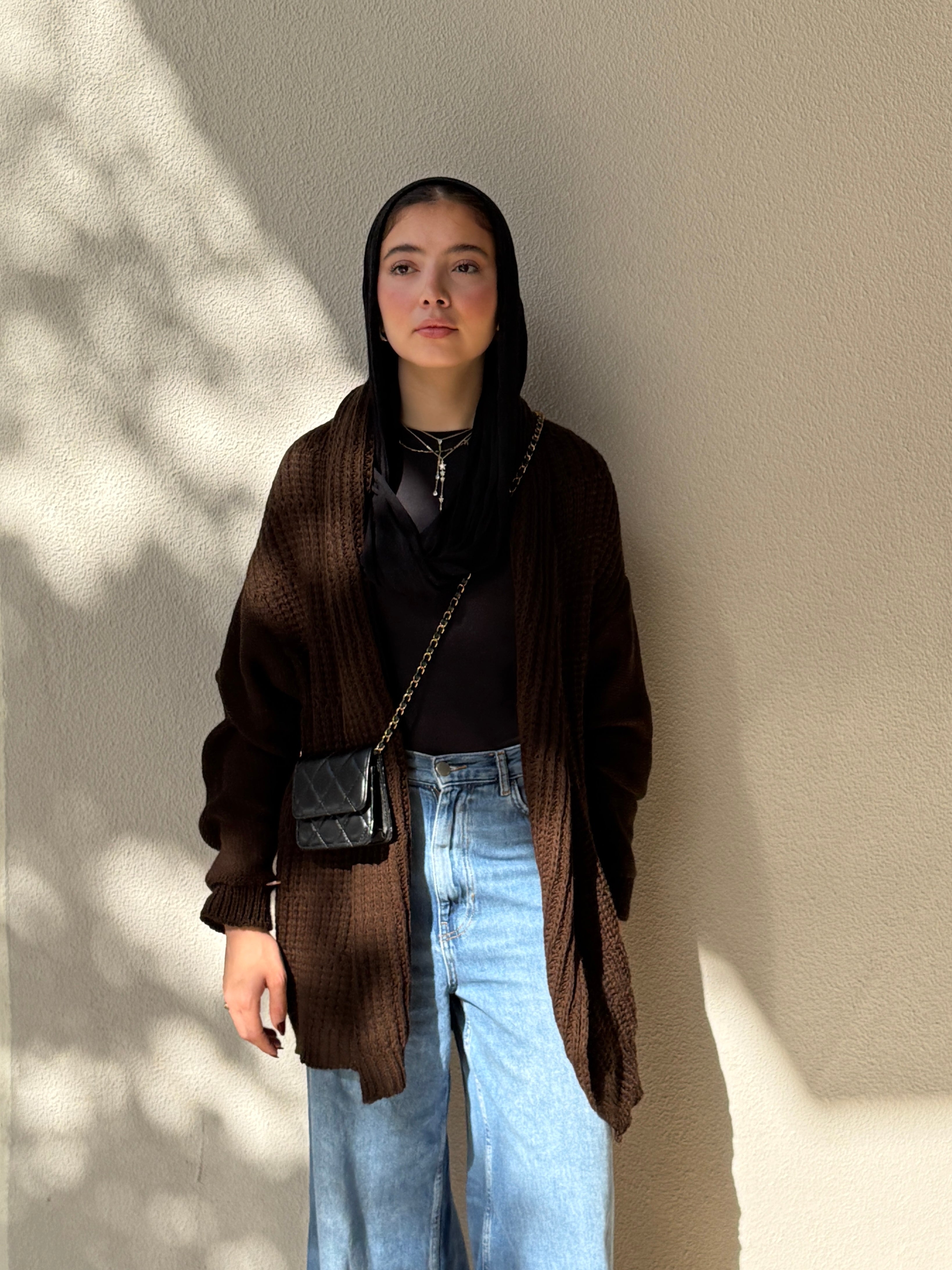 The Warm Hug Knit Cardigan in Brown