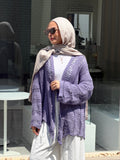 Coastal Crochet Cardigan in Light Purple