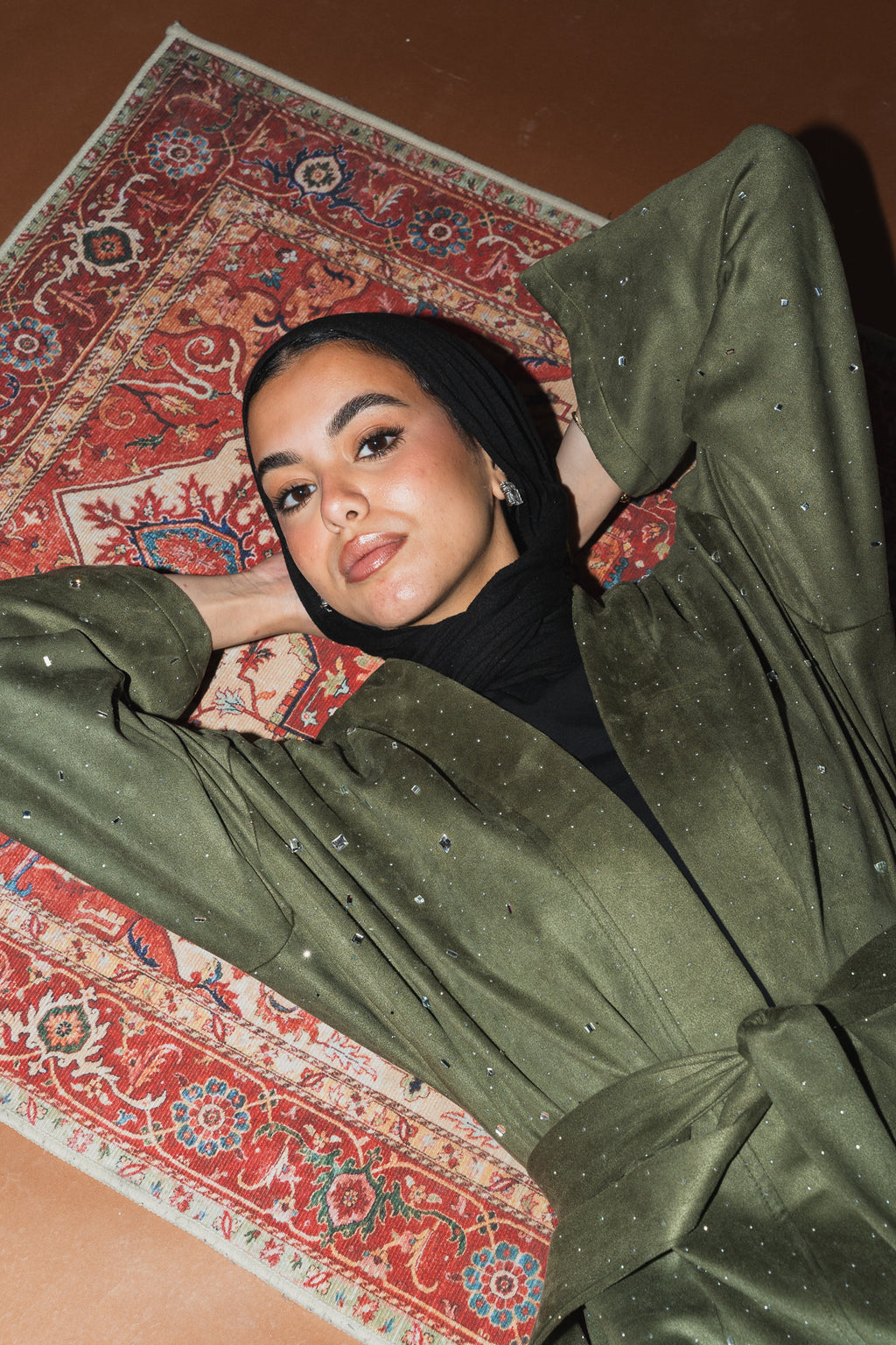 Milky way Stone Cardigan in Olive