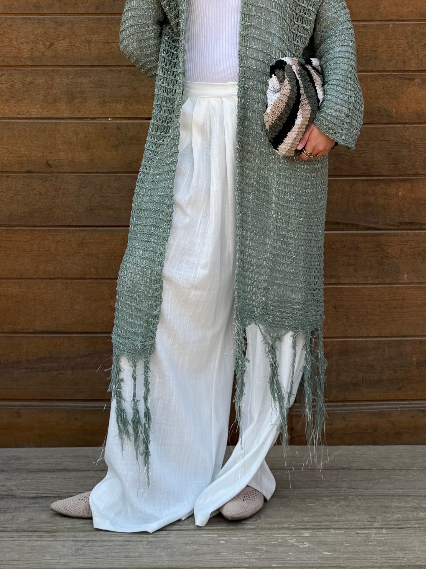 Day Light Pleated Linen Pants in White