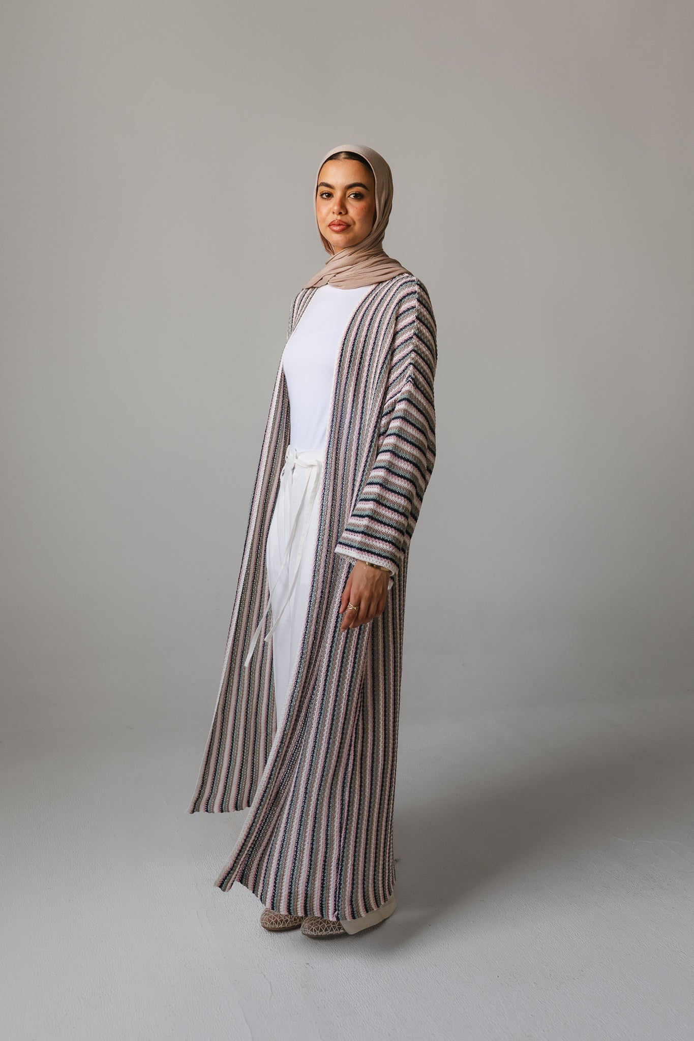 Earthy Waves Crochet Long Cardigan