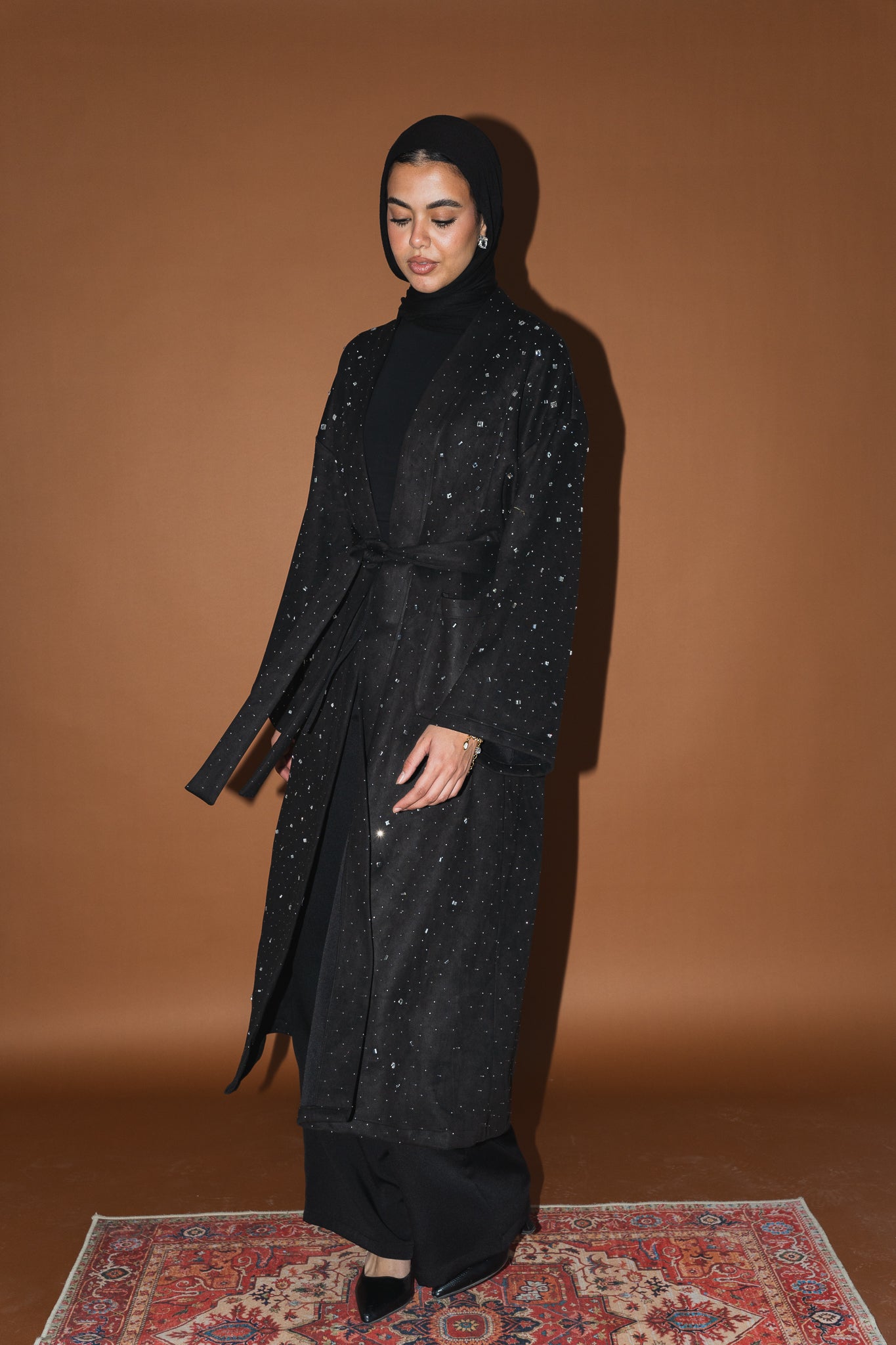 Milky way Stone Cardigan in Black