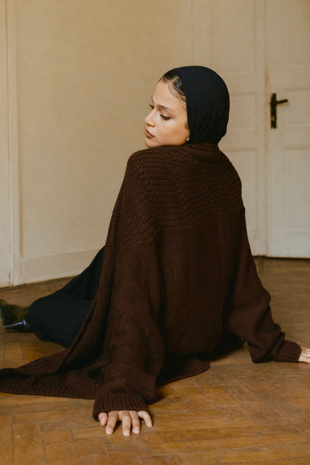 The Warm Hug Knit Cardigan in Brown