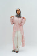 Draped Asymmetrical Top in Rose