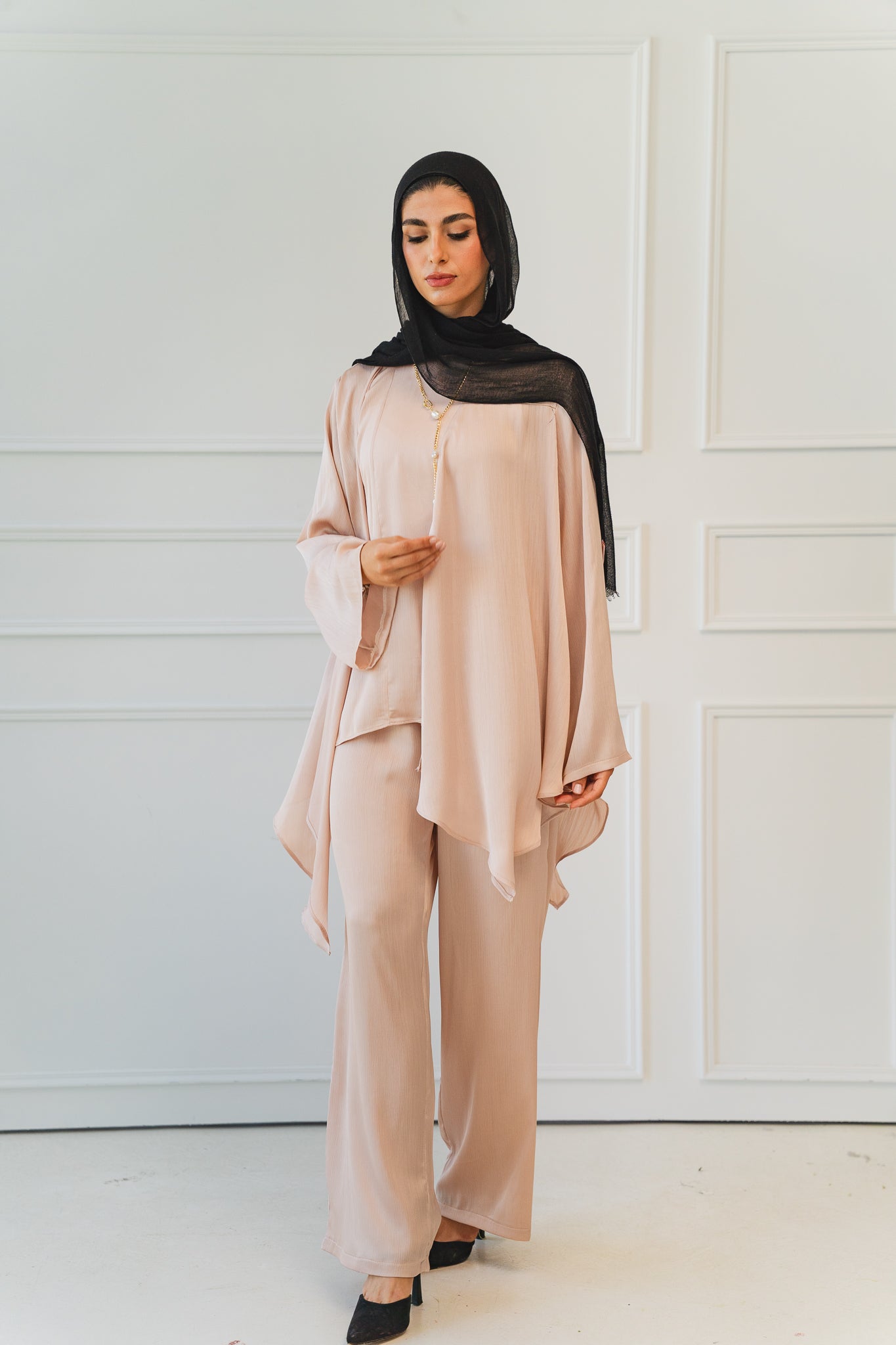 Luxe Drapped Set in Champagne