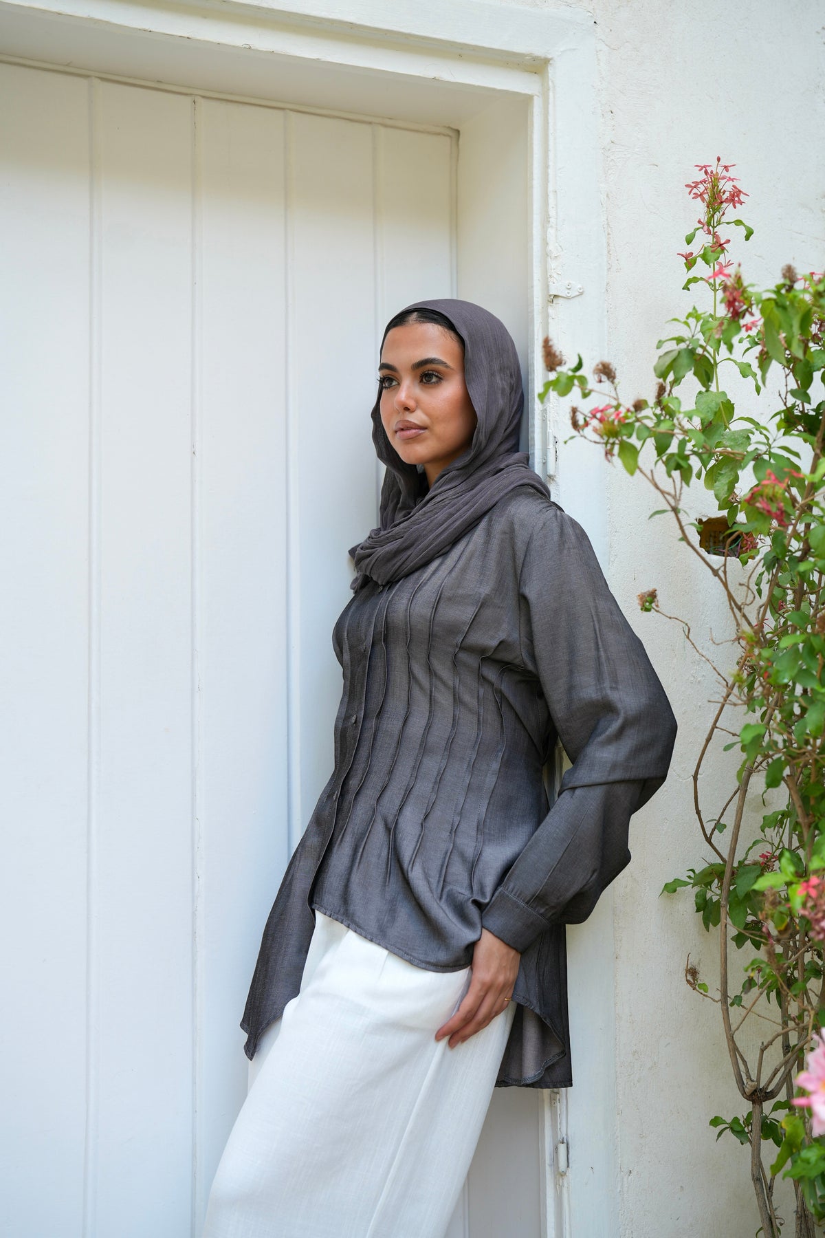 Dreamy Folds Shirt in Charcoal