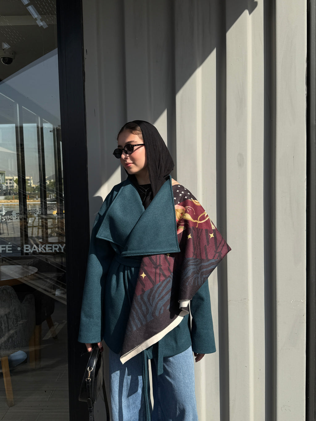 The Wrap Grace Coat in Teal