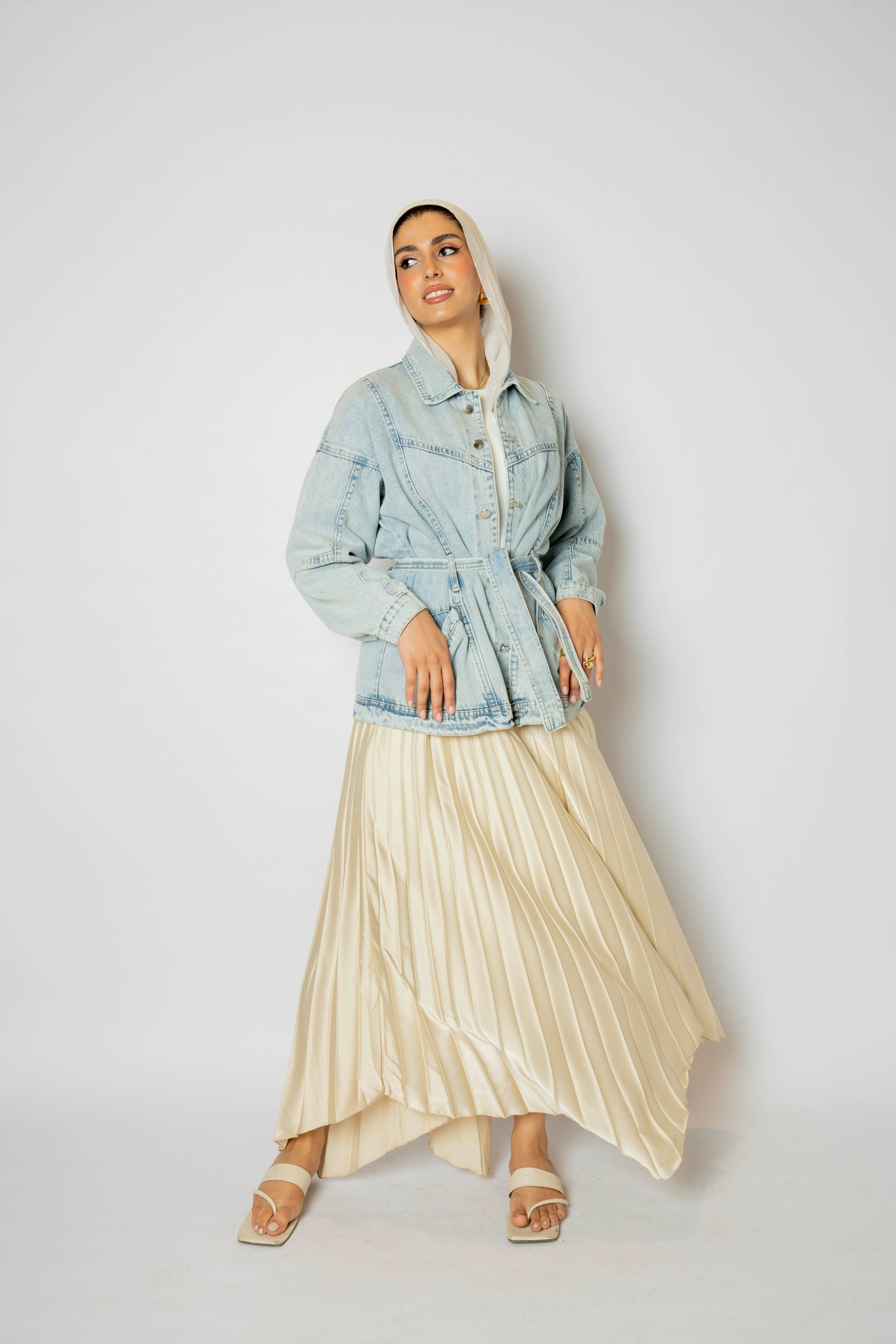 Ash Asymmetrical Skirt in Beige