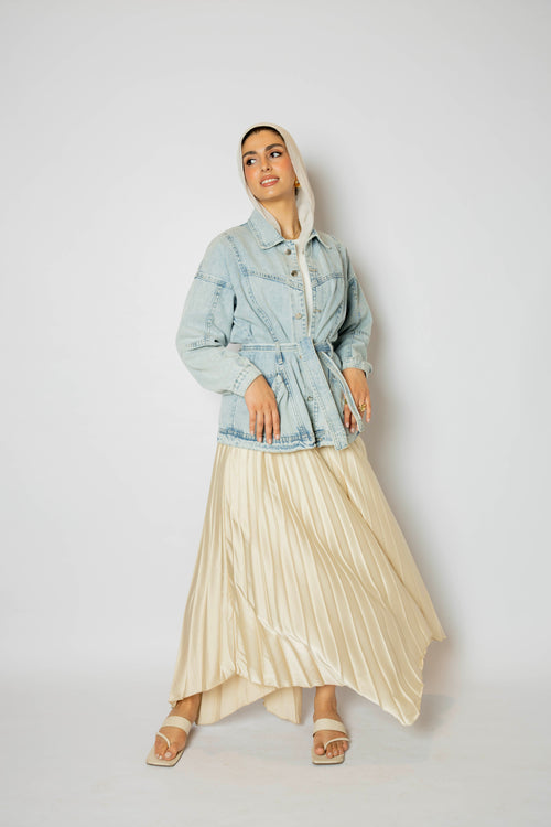 Ash Asymmetrical Skirt in Beige