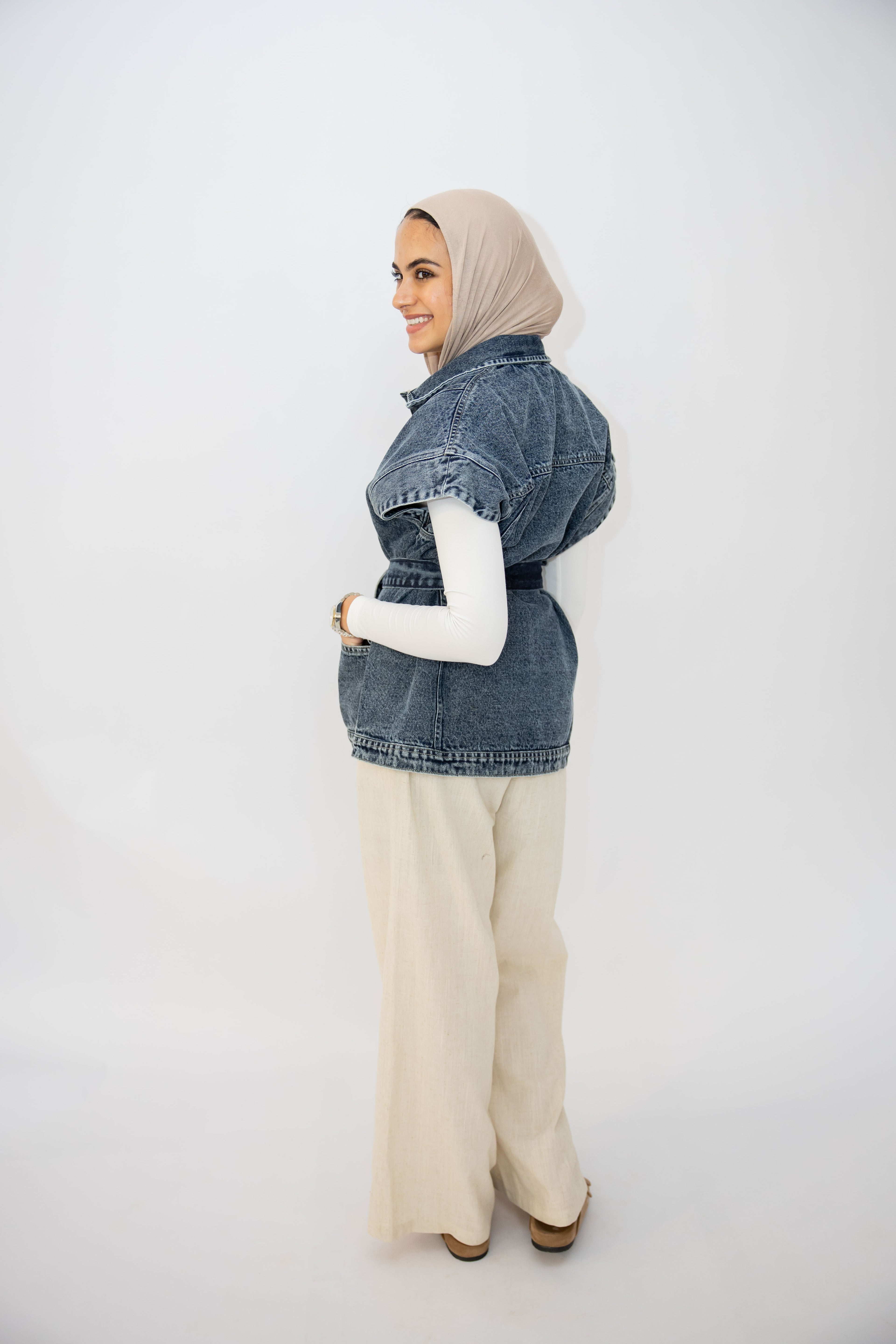 Denim Vest in Dark blue