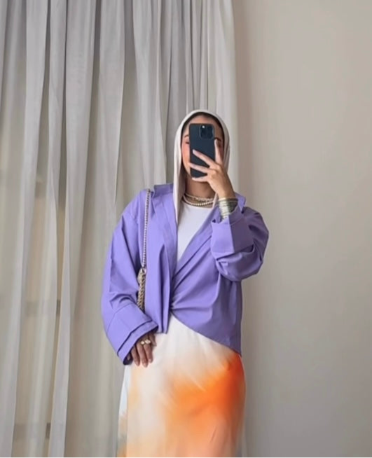 Pastel cloud cropped shirt in Lilac