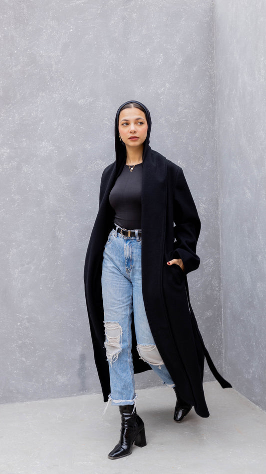 The Round Up Coat in Black