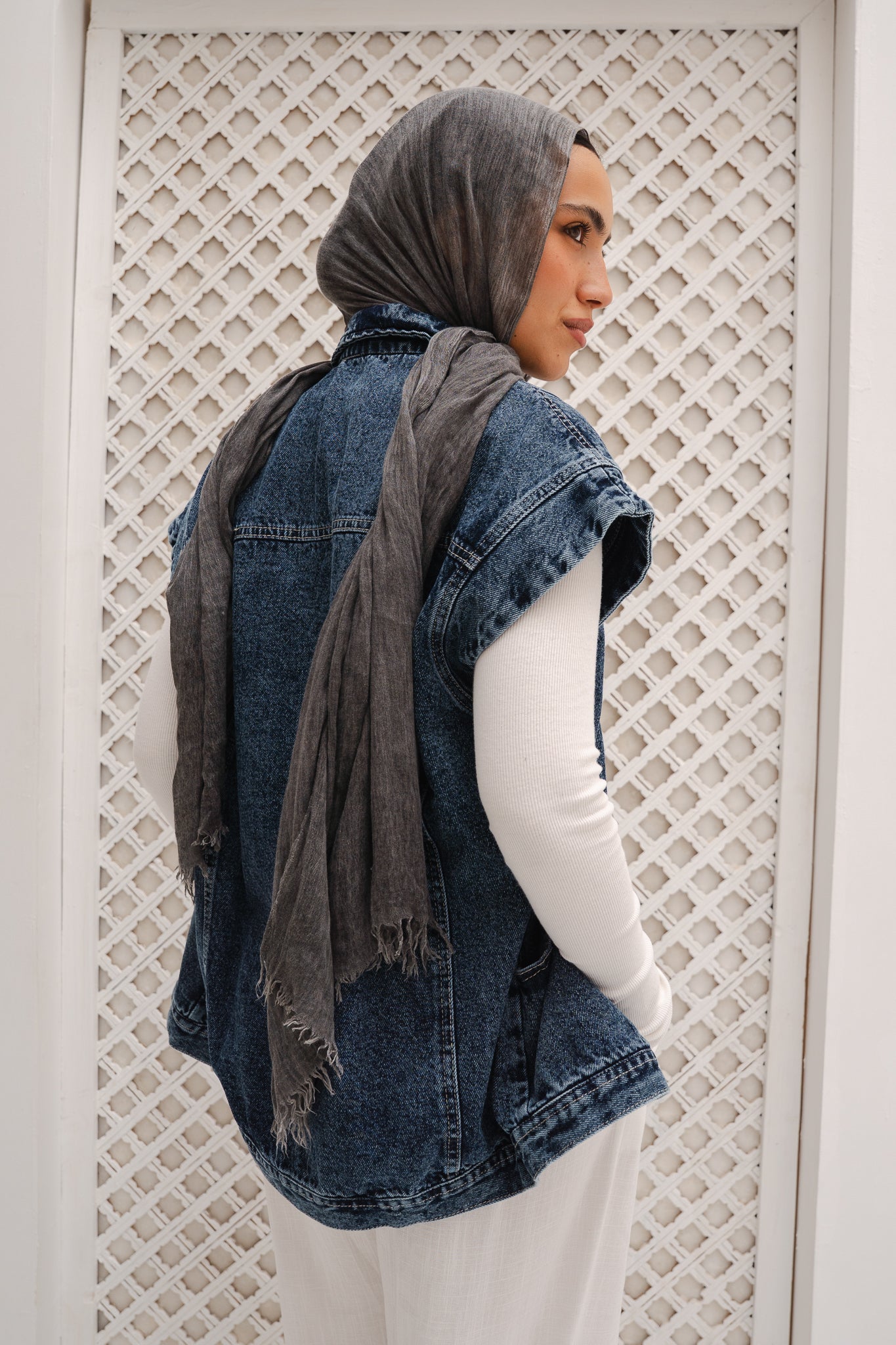 Denim Vest in Dark blue