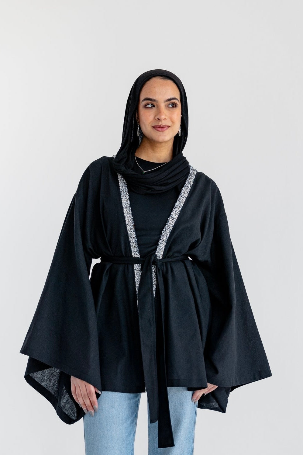 ALIRA Linen kimono in Black
