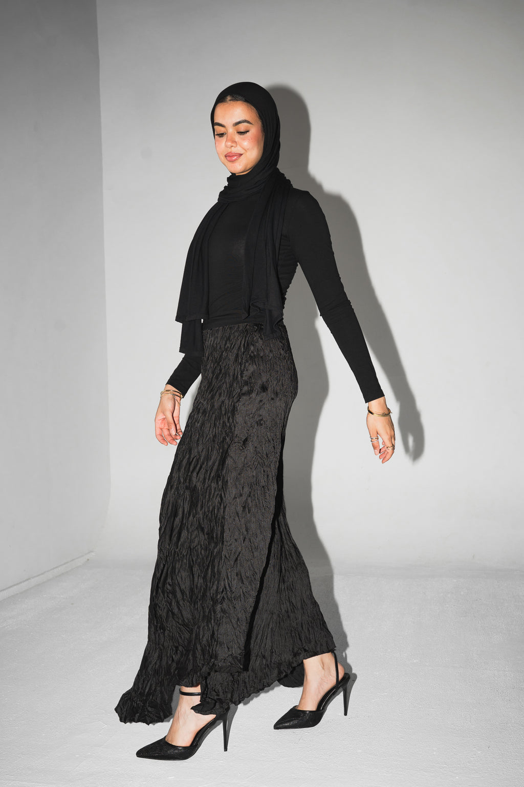 Anne Crushed skirt in Black