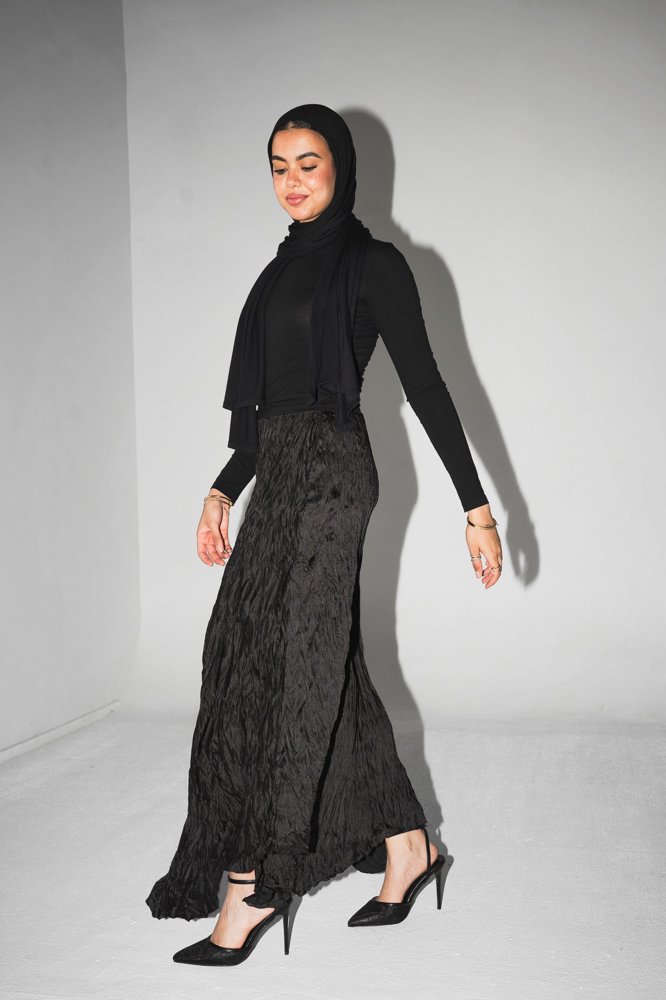 Anne Crushed skirt in Black