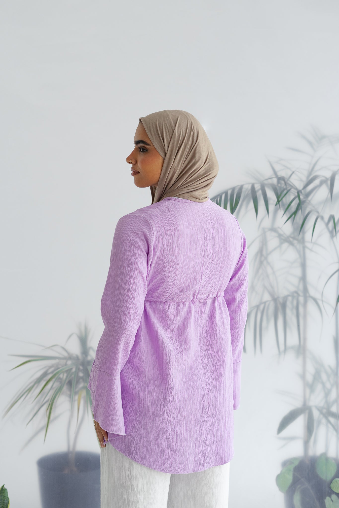 Long celine top in lilac