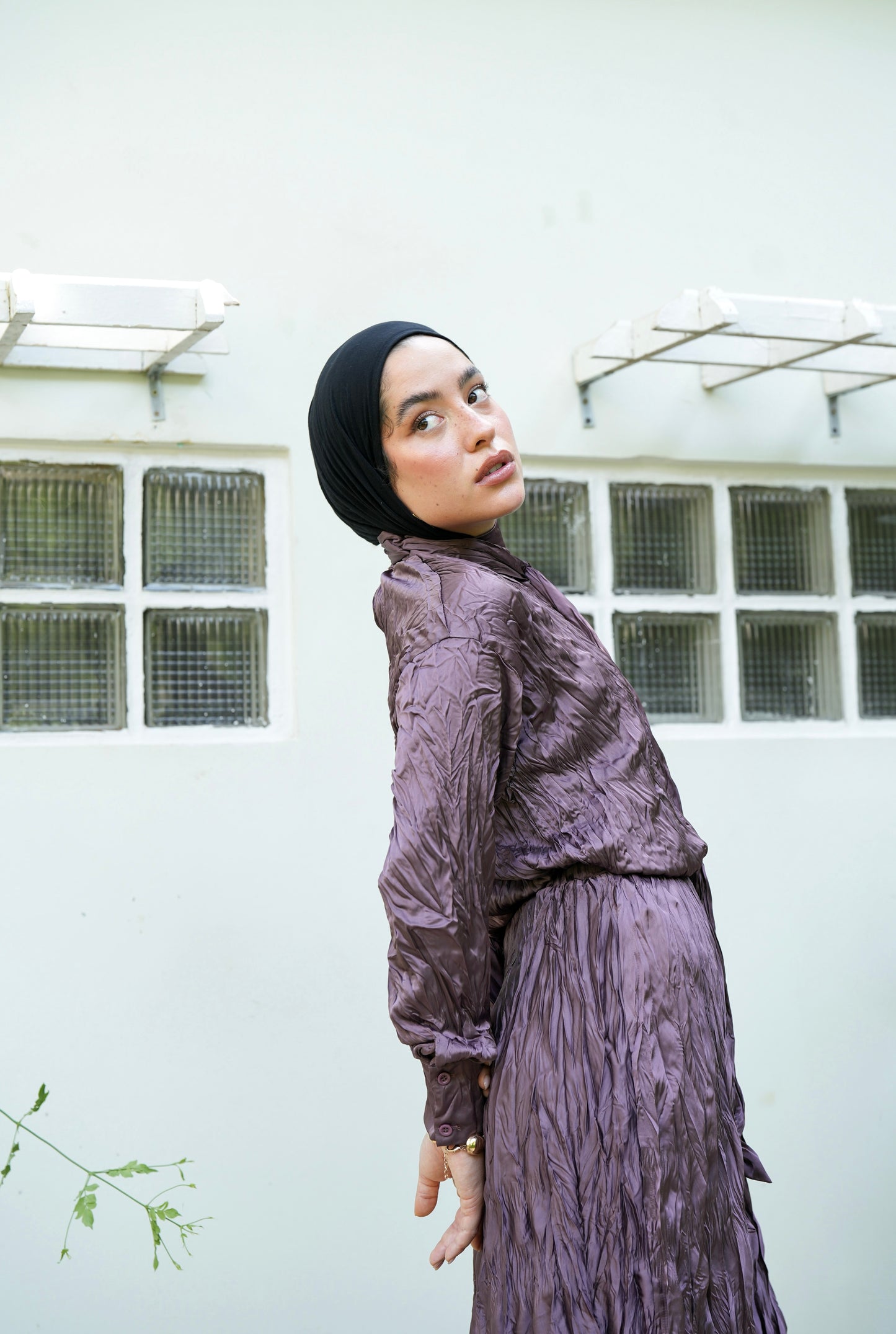 The Anne Top in Mauve Wine