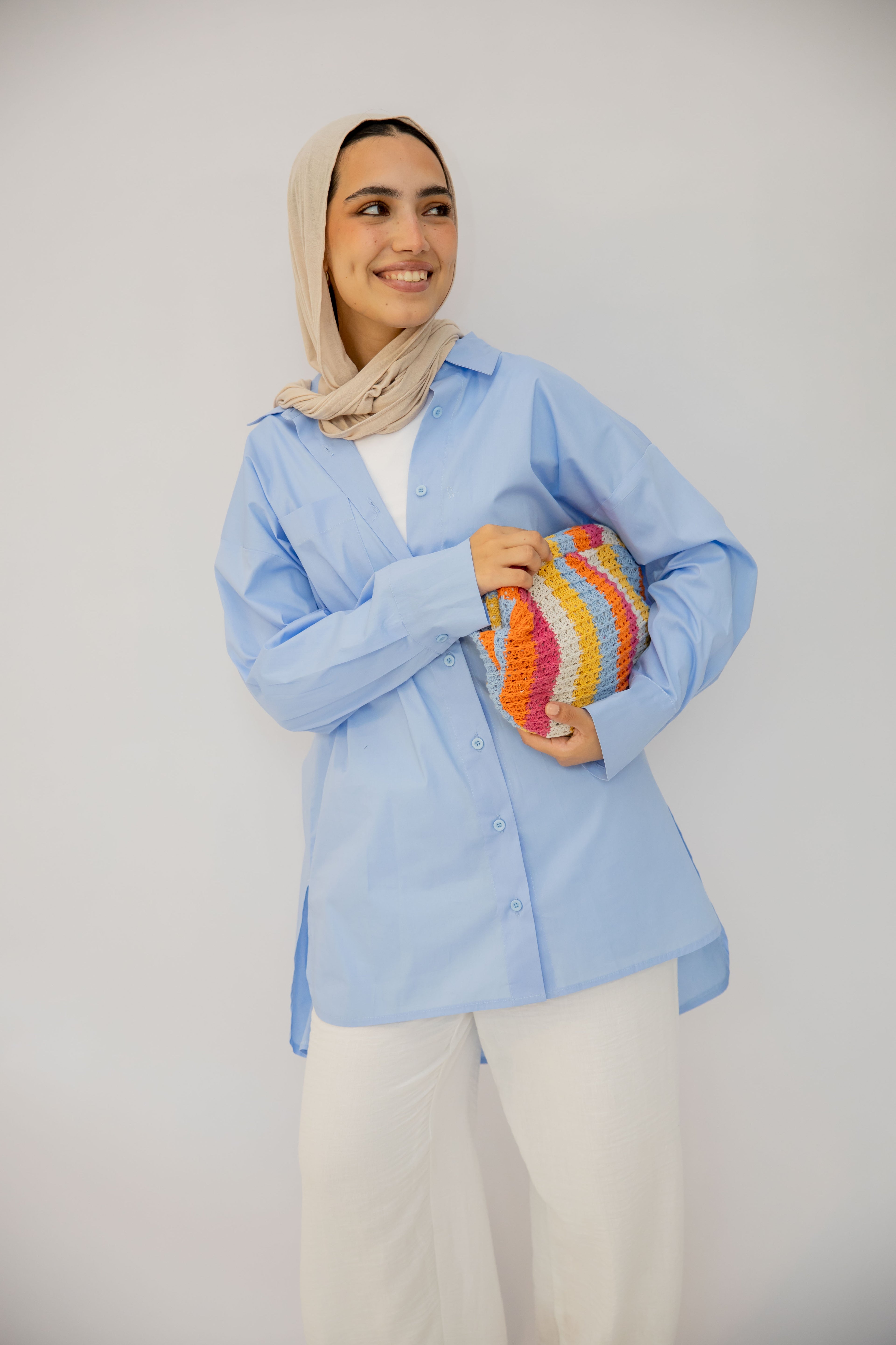 Daily Poplin shirt in baby blue