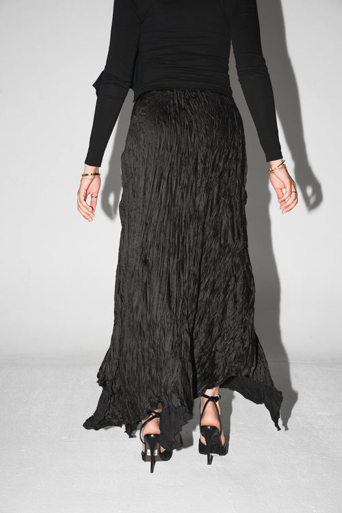 Anne Crushed skirt in Black