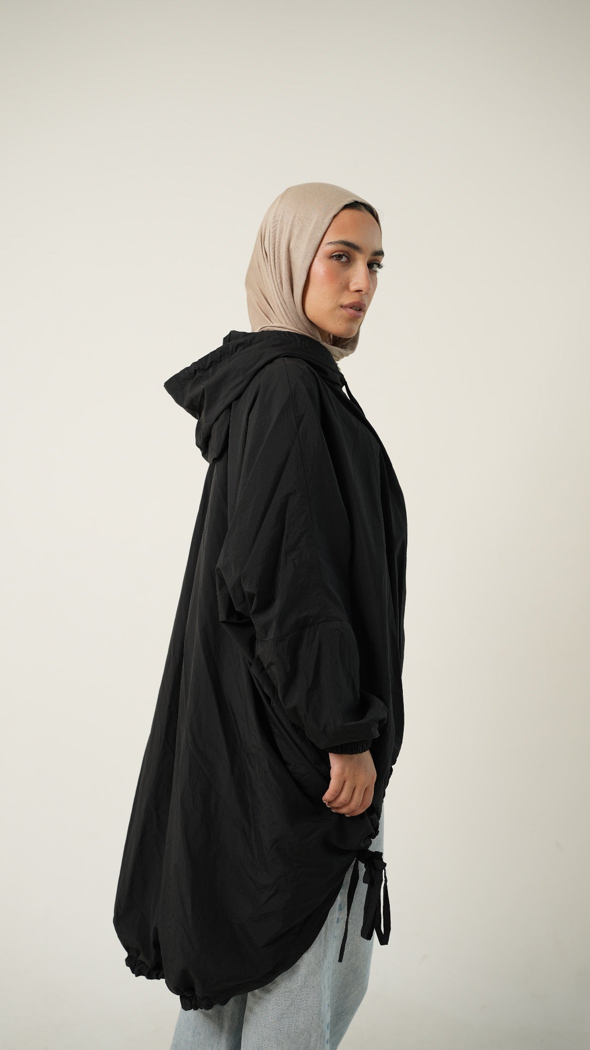 Hooded Waterproof jacket in charcoal