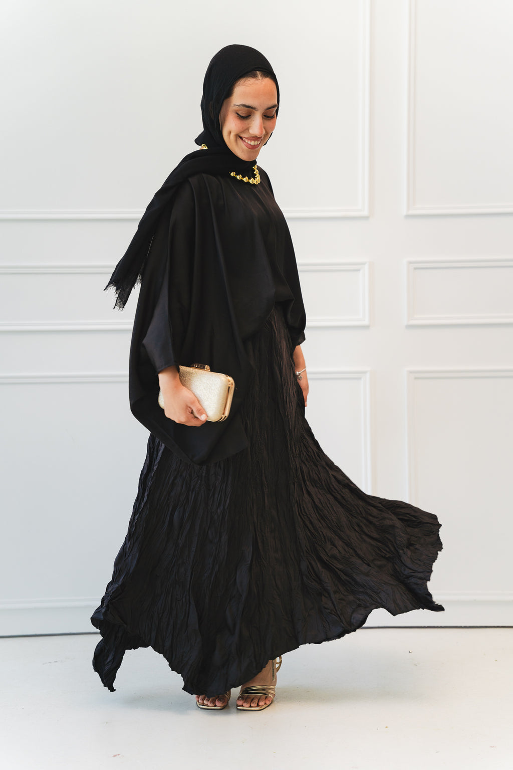 Anne Crushed skirt in Black