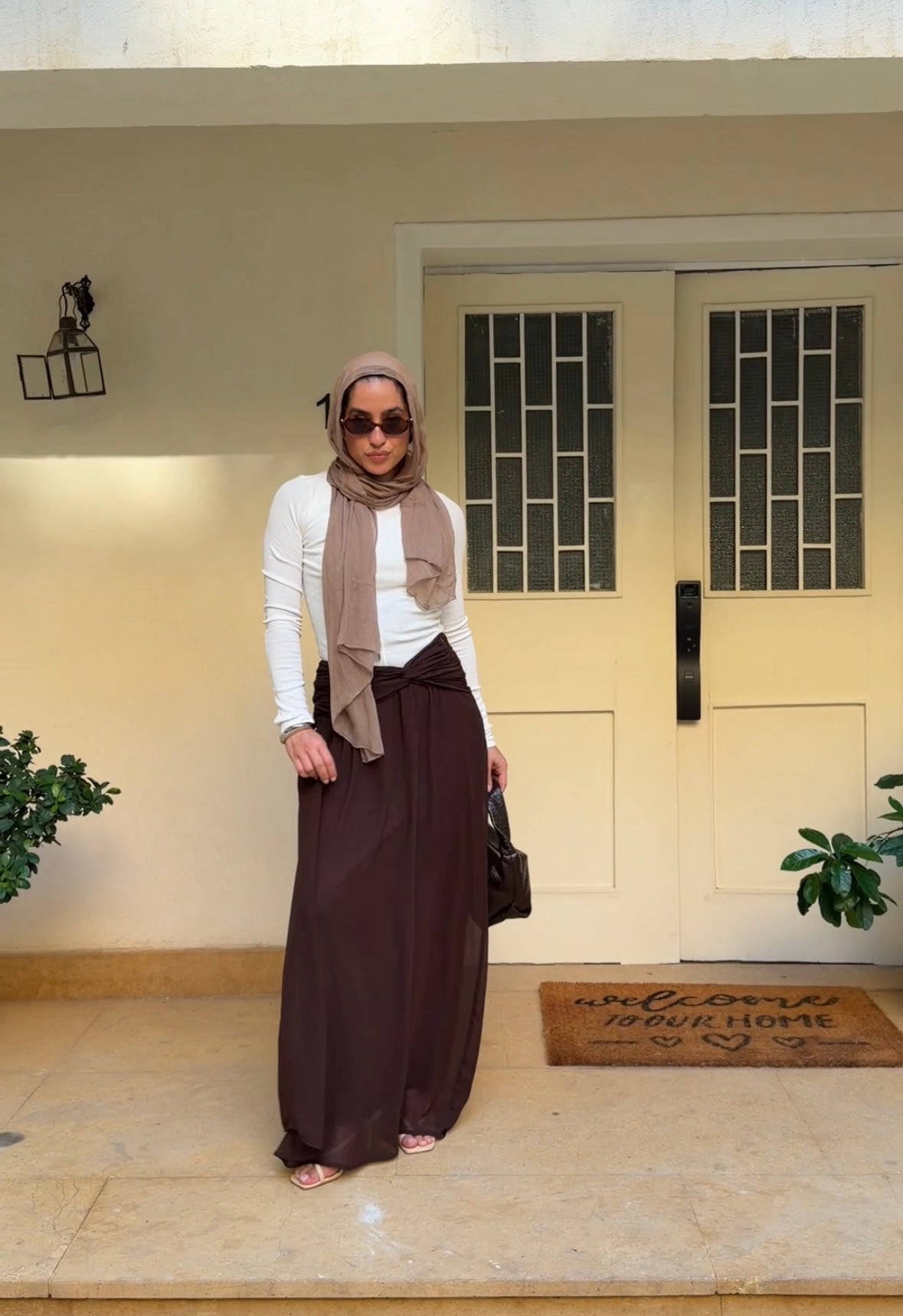 Ruby Twisted Skirt in Brown