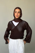 Seashell Wrap Top in Brown